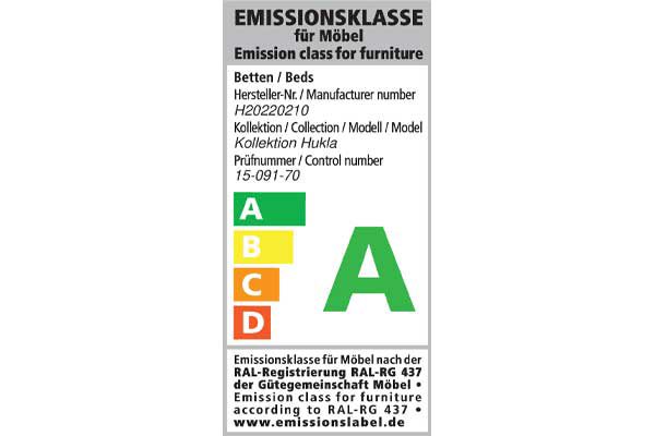 HUKLA® Comfortbetten | Emmissionslabel Betten