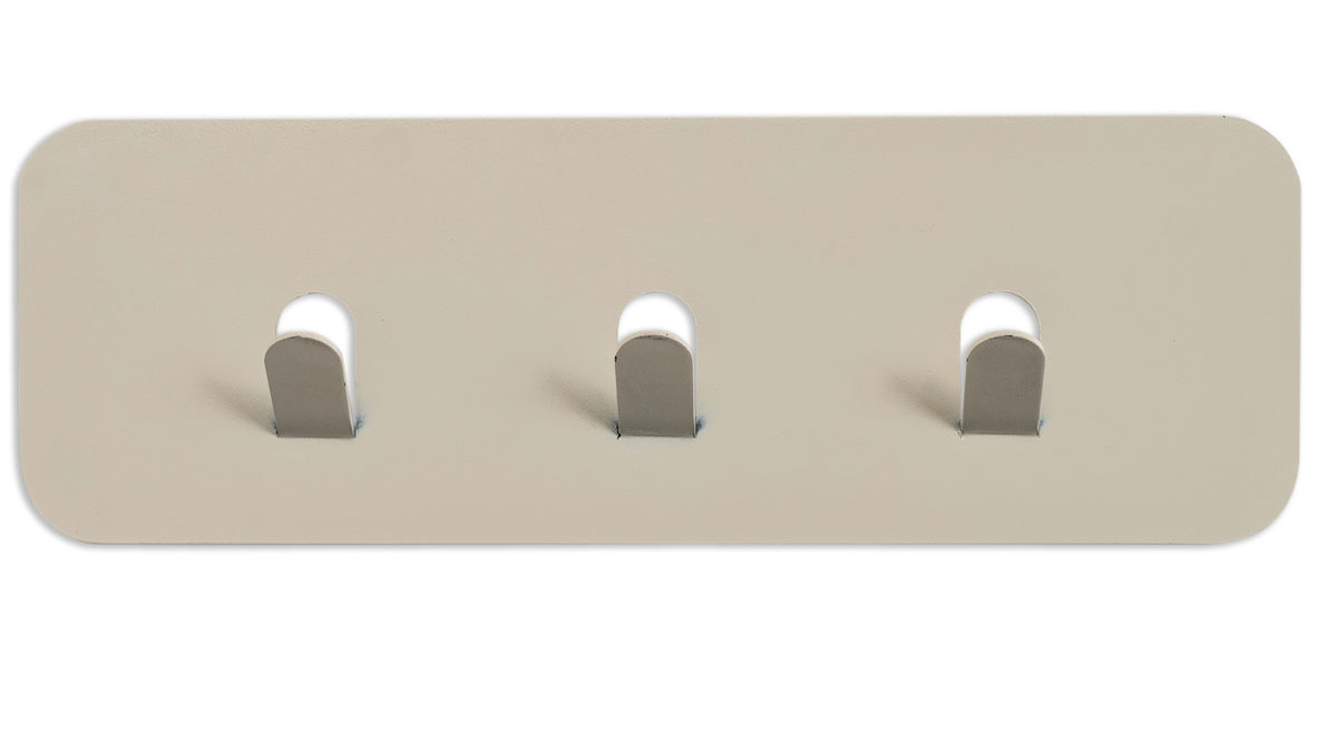 Wandgarderobe M2 kollektion aus Metall in Beige Garderobenleiste Lilly Cremeweiß – drei Haken, Länge ca. 30 cm