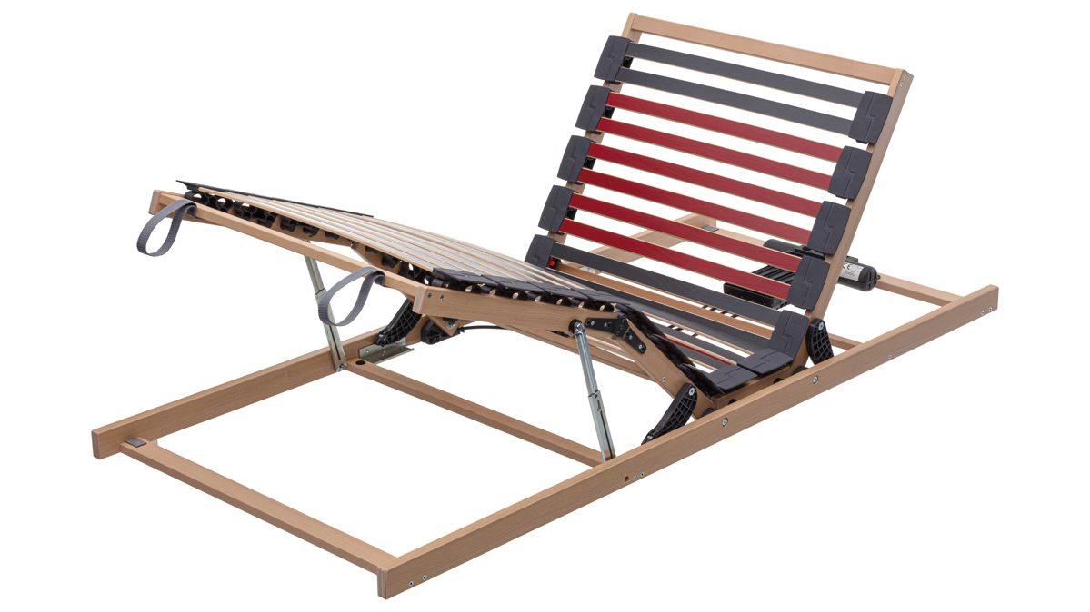 Lattenrost Interliving aus Holz in Holzfarben Interliving Lattenrost Serie1952 - V6290 mit Bettkastenzugang zweifach motorisch mit Handschalter – Liegefläche ca. 100 x 200 cm
