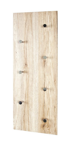 Wandgarderobe Haku aus Holz in Holzfarben Wandgarderobe mit Garderobenhaken San Remo eichefarbene – sieben Haken
