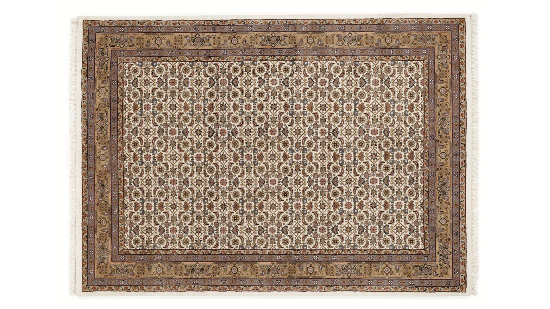 Orientteppich Oci aus Naturfaser in Braun Orientteppich Himla Herati für Ihre Wohnaccessoires cremefarbene & braune Schurwolle – ca. 170 x 240 cm