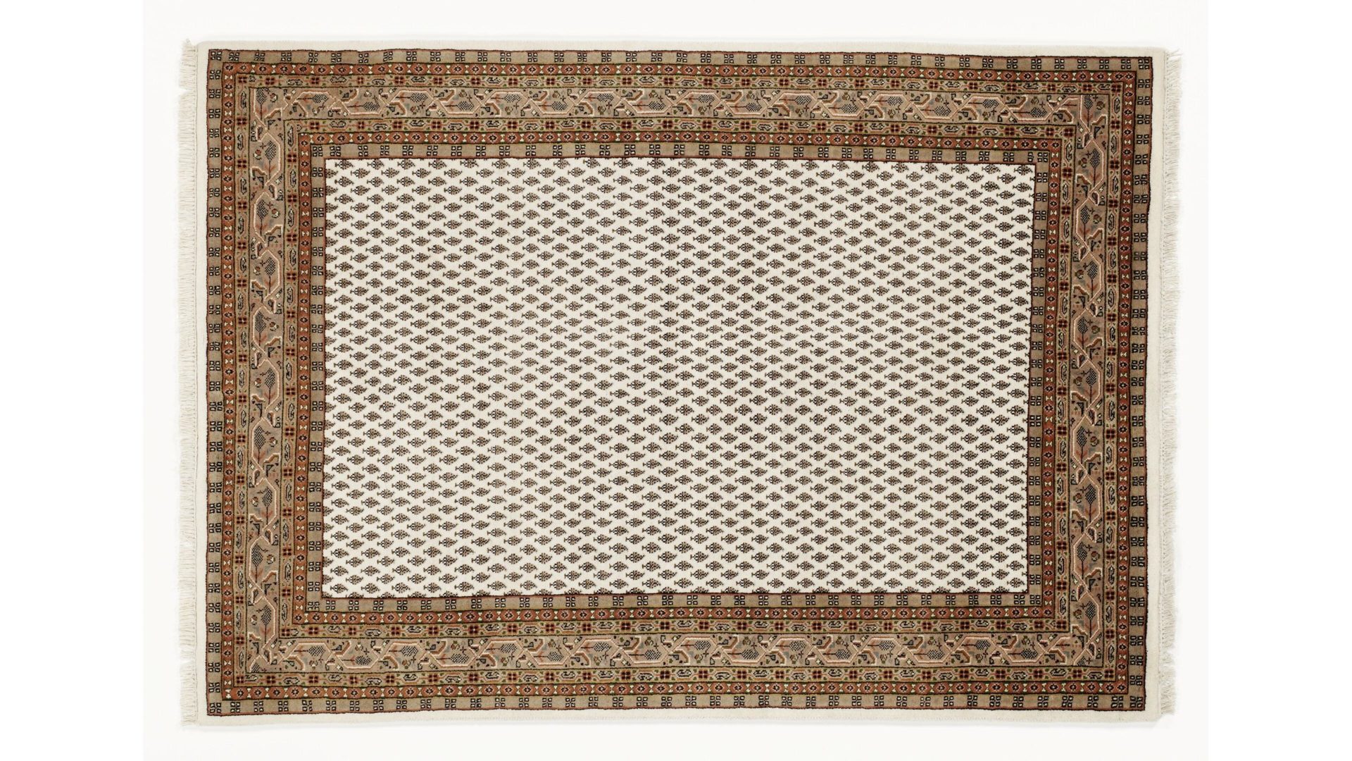 Orientteppich Oci aus Naturfaser in Beige Orientteppich Sakki Mir für Ihre Wohnaccessoires beige & cremefarbene Schurwolle – ca. 120 x 180 cm