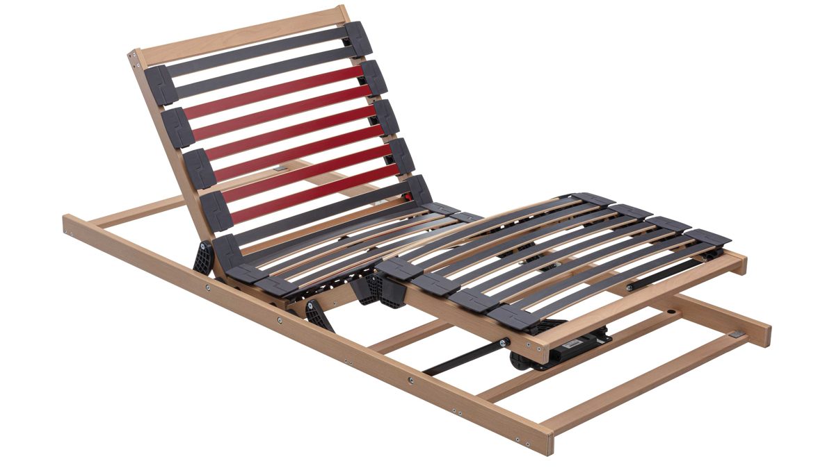 Lattenrost Interliving aus Holz in Holzfarben Interliving Lattenrost Serie 1952 - V6288 Smart zweifach motorisch mit Handschalter – Liegefläche ca. 90 x 200 cm