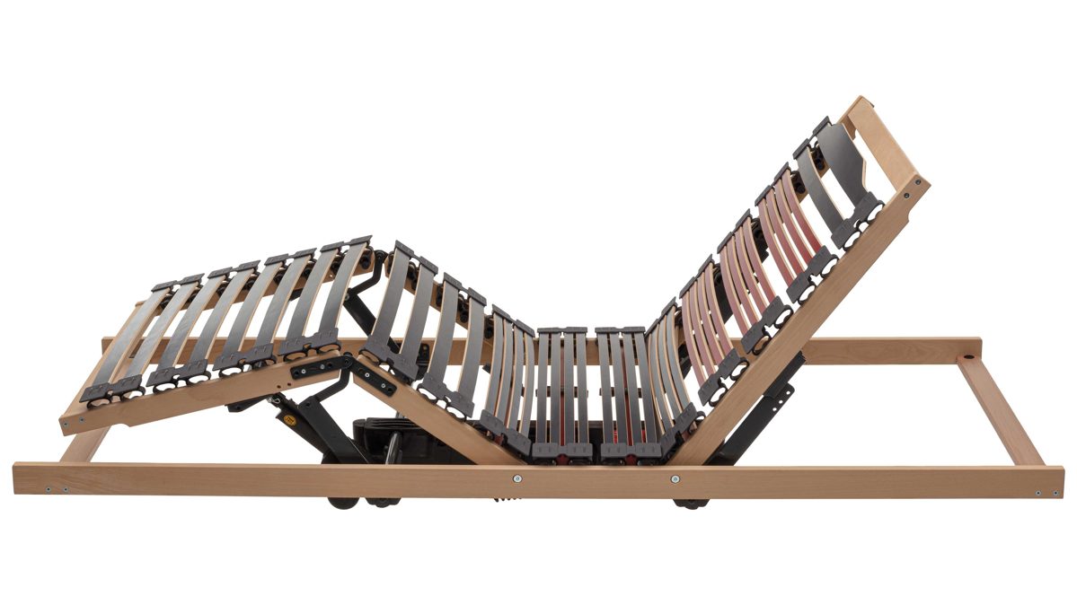Lattenrost Interliving aus Holz in Holzfarben Interliving Lattenrost Serie 1953 - V6386 dreifach motorisch mit Funk-Fernbedienung – Liegefläche ca. 100 x 200 cm