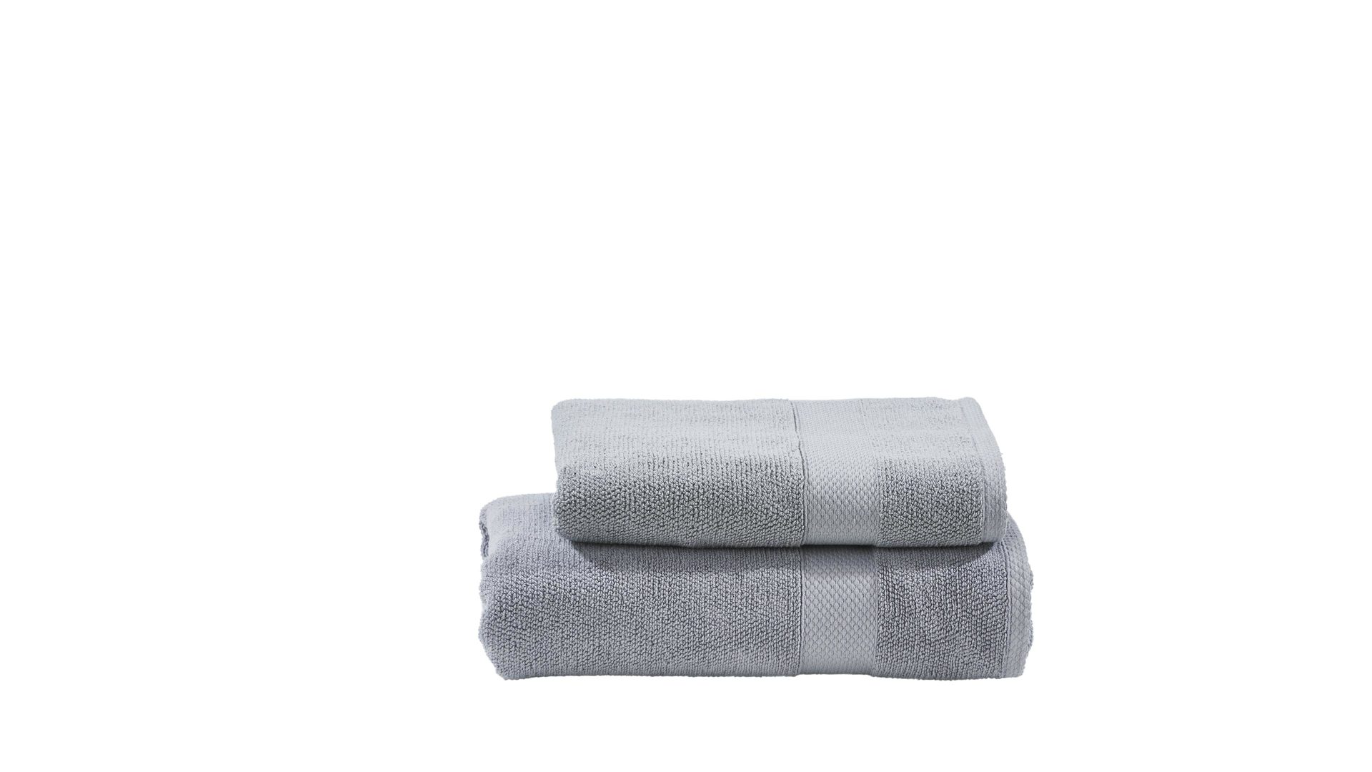 Handtuch-Set Done.® aus Stoff in Hellgrau done.® Handtuch-Set Deluxe - Heimtextilien silberfarbene Baumwolle – zweiteilig