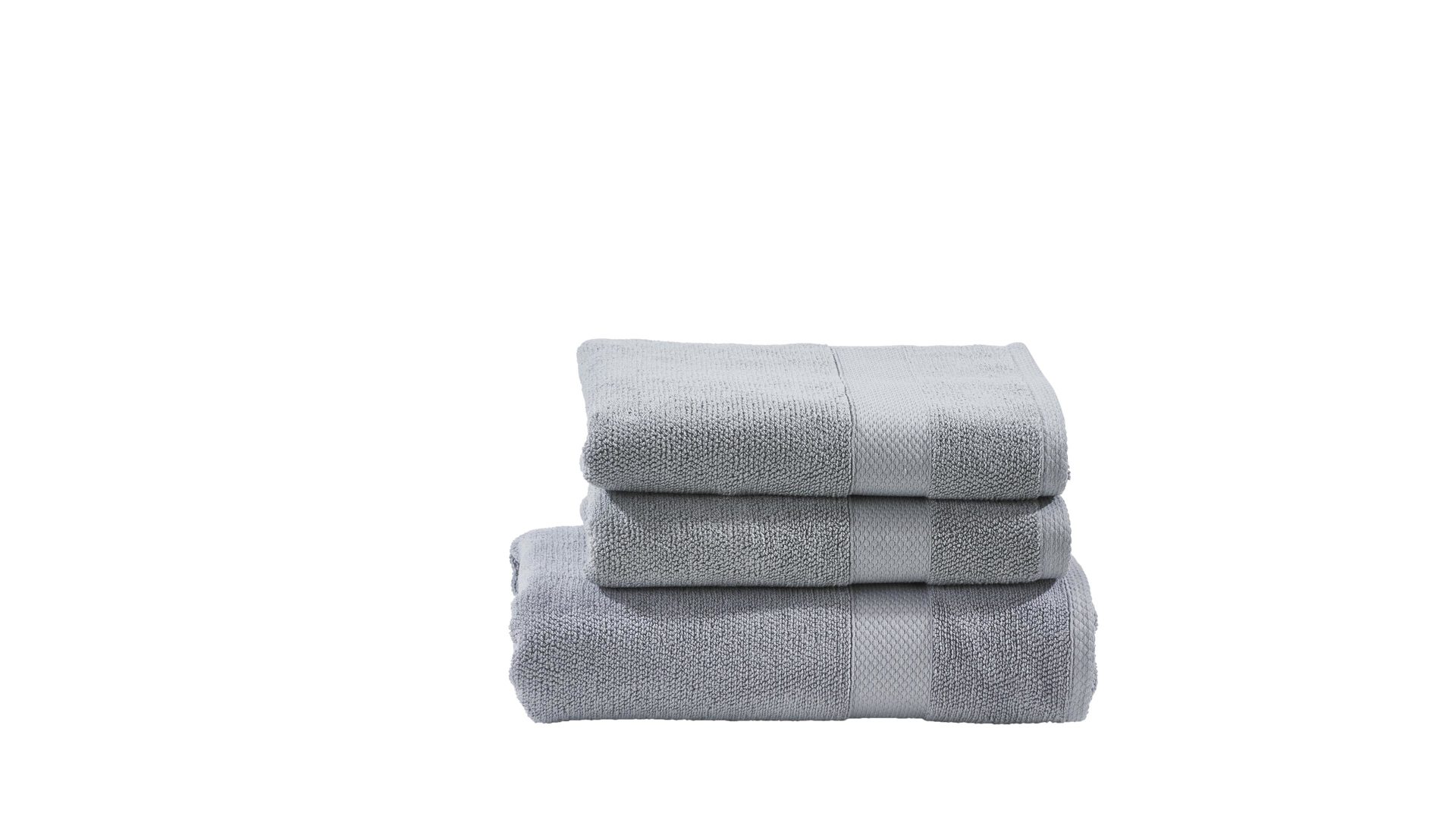 Handtuch-Set Done by karabel home company aus Stoff in Grau done Handtuch-Set Deluxe silberfarbene Baumwolle  – dreiteilig