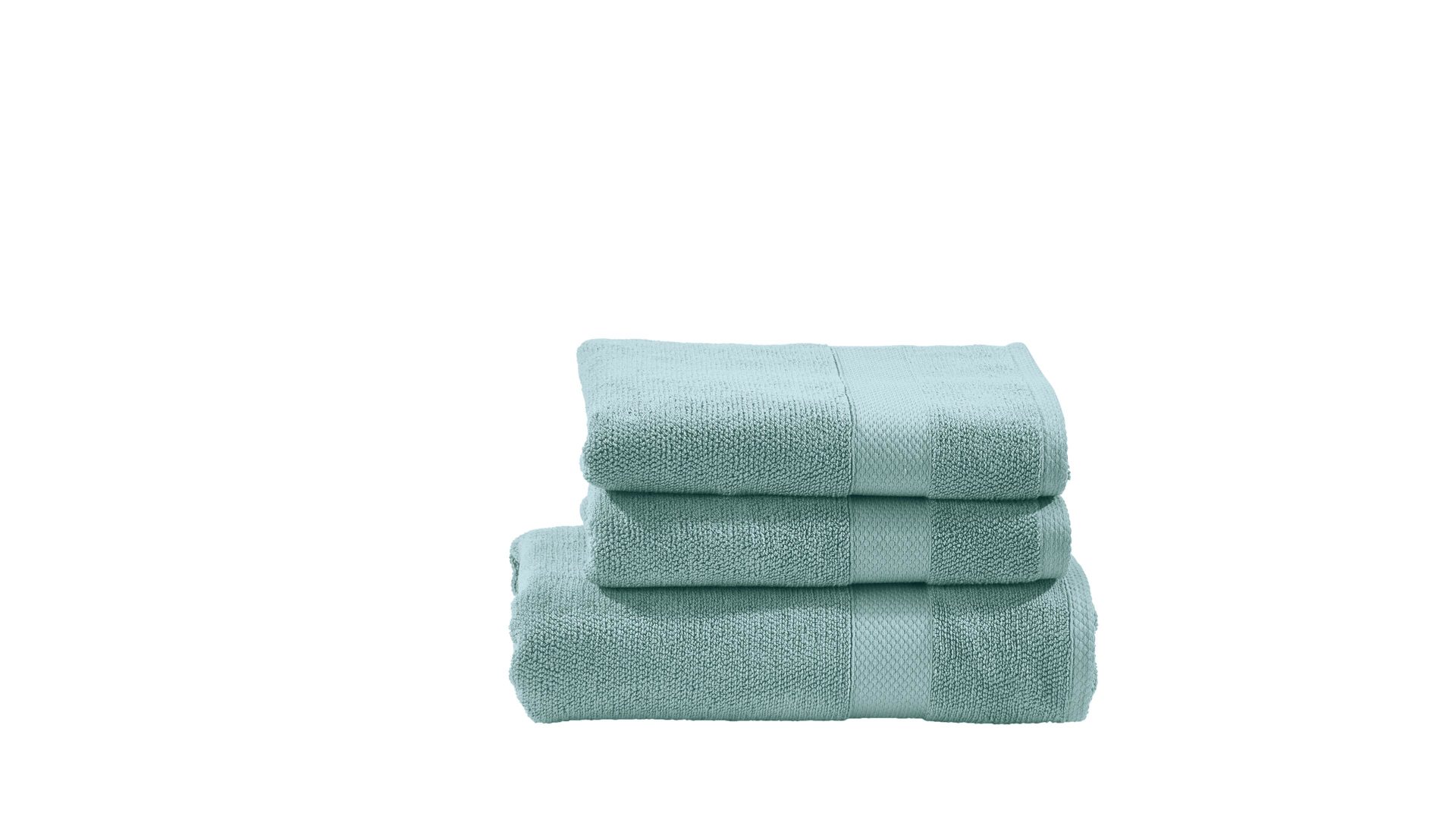 Handtuch-Set Done.® be different aus Stoff in Pastell DONE.® Handtuch-Set Deluxe für Ihre Heimtextililen oceanfarbene Baumwolle  – dreiteilig