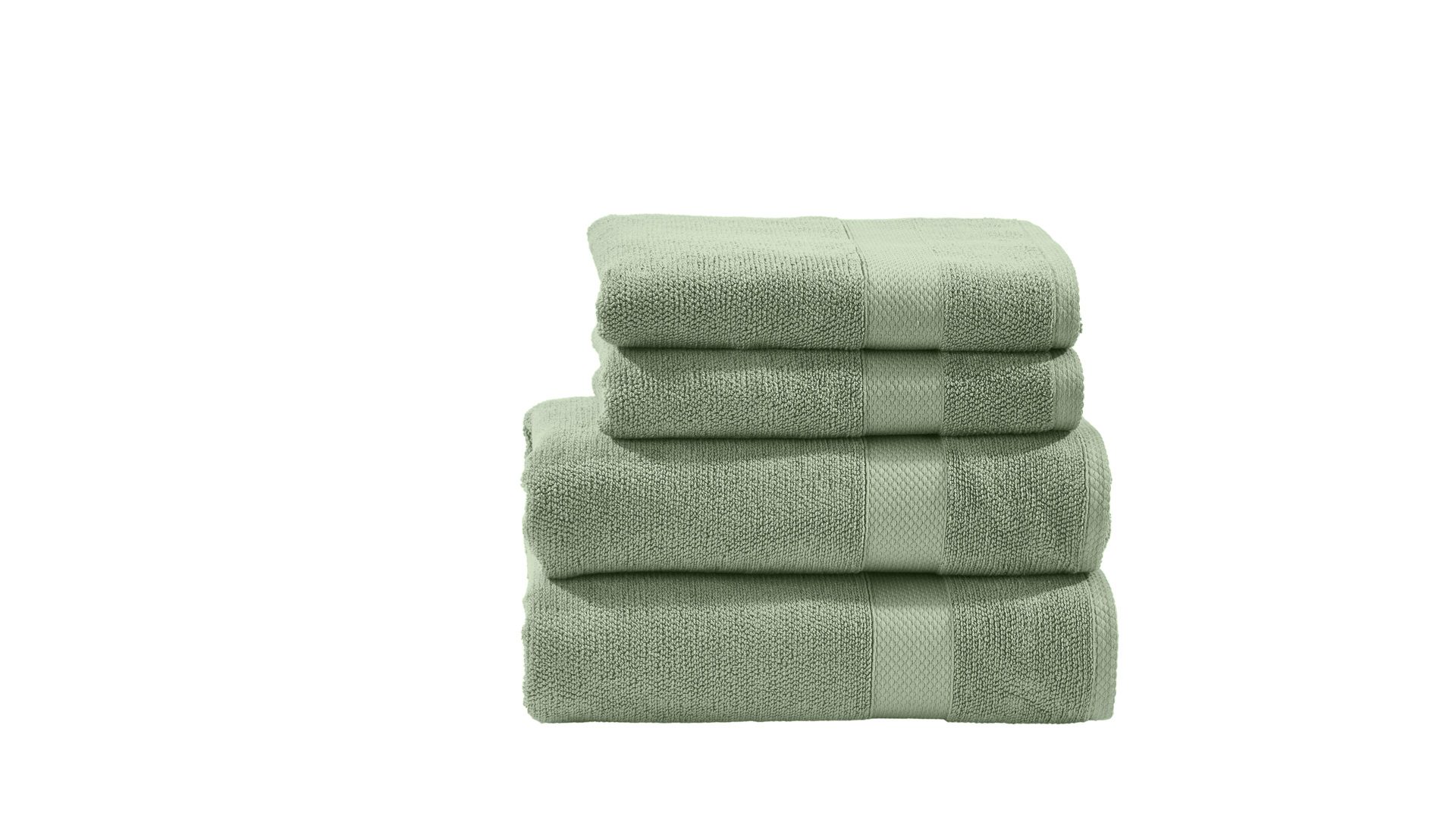 Handtuch-Set Done.® be different aus Stoff in Pastell DONE.® Handtuch-Set Deluxe eisbergfarbene Baumwolle – vierteilig