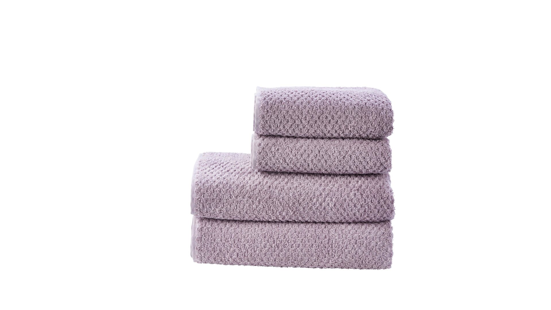Handtuch-Set Done.® be different aus Stoff in Pastell DONE.® Handtuch-Set Provence Honeycomb altrosafarbene Baumwolle – vierteilig