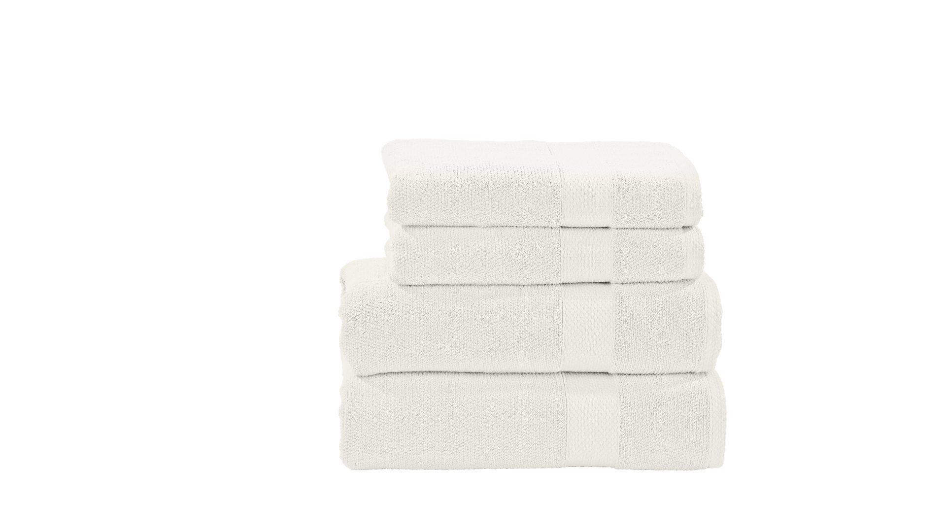 Handtuch-Set Done.® aus Stoff in Weiß done.® Handtuch-Set Deluxe weiße Baumwolle – vierteilig