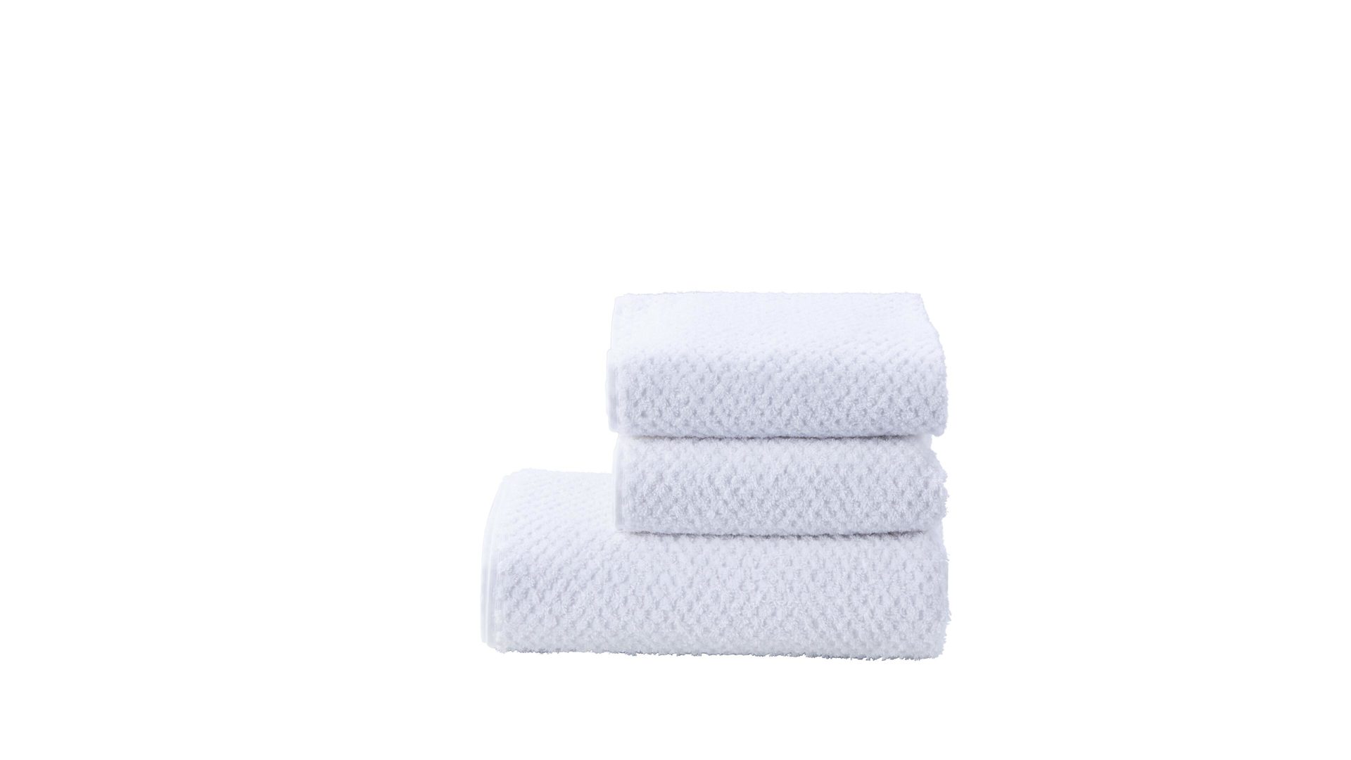 Handtuch-Set Done.® be different aus Stoff in Weiß DONE.® Handtuch-Set Provence Honeycomb weiße Baumwolle – dreiteilig