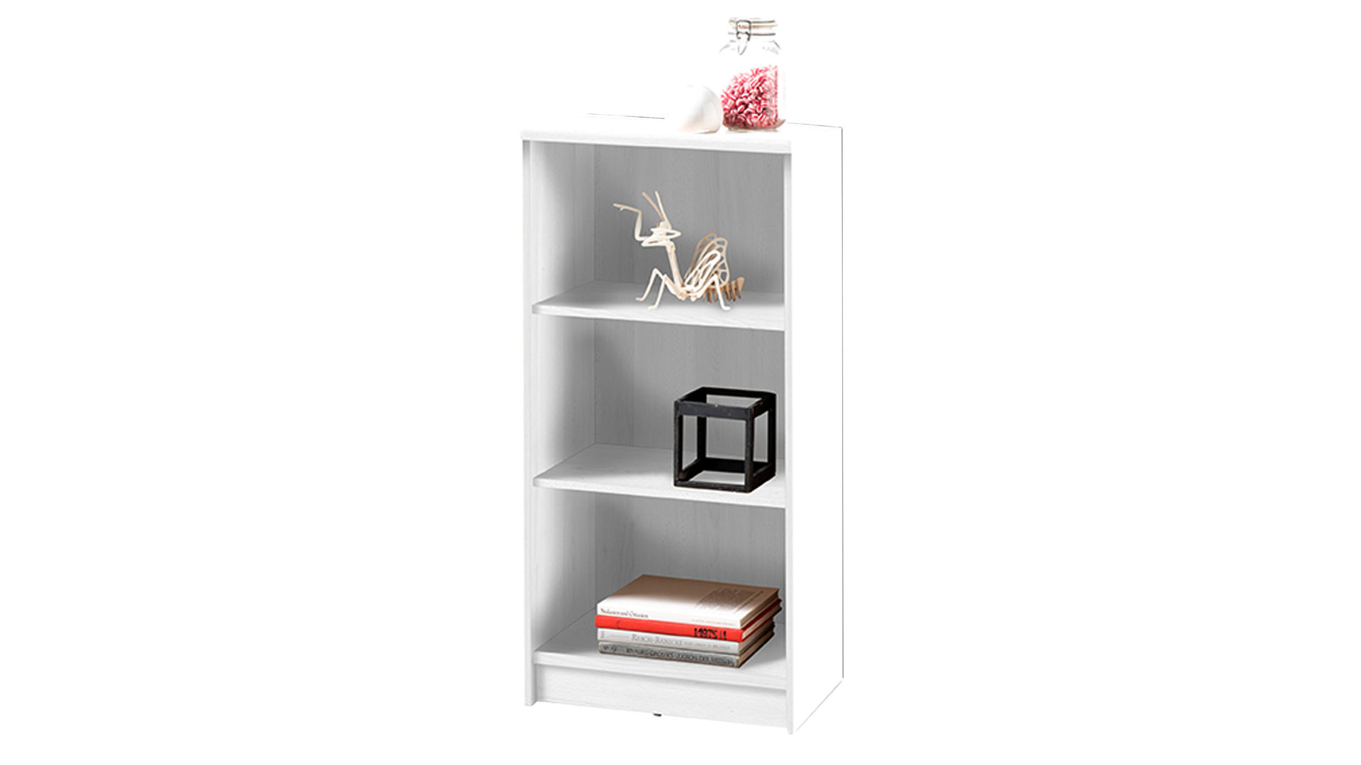 Regal Bega-consult aus Holz in Weiß Bücherregal bzw. Standregal weiße Kunststoffoberflächen – Höhe ca. 111 cm, zwei Böden