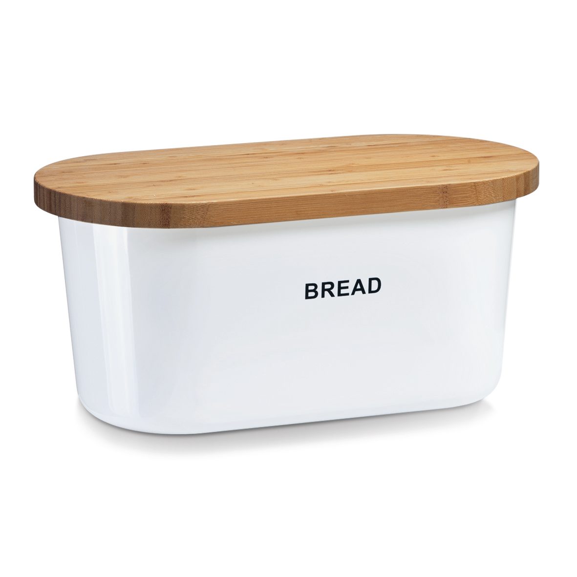 Brotkasten Zeller present aus Kunststoff in Weiß Brotkasten weißes Melamin & Bambus - ca. 39 x 23 cm
