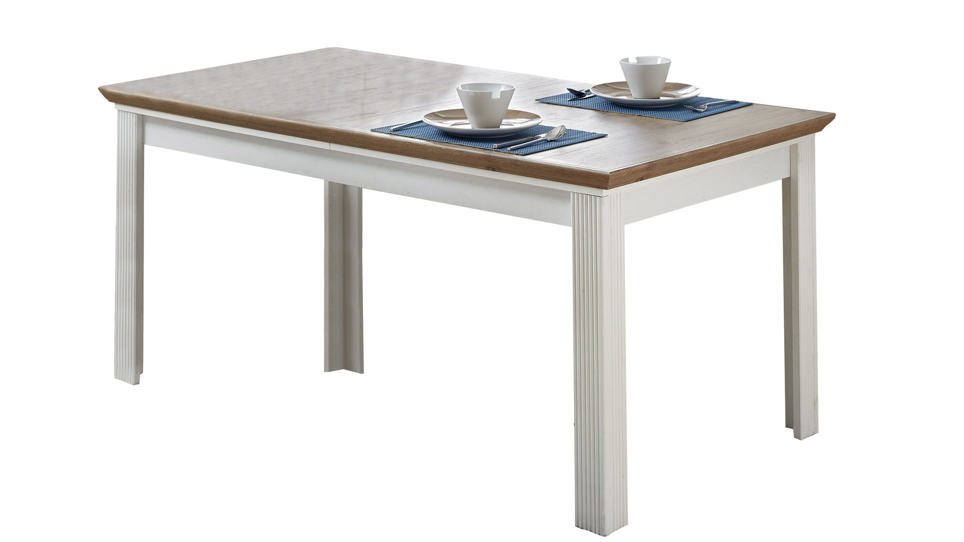 Auszugtisch Innostyle aus Holz in Weiß Möbelprogramm Jasmin - Auszugtisch Pinie & Artisan Eiche – ca. 160-220 x 90 cm