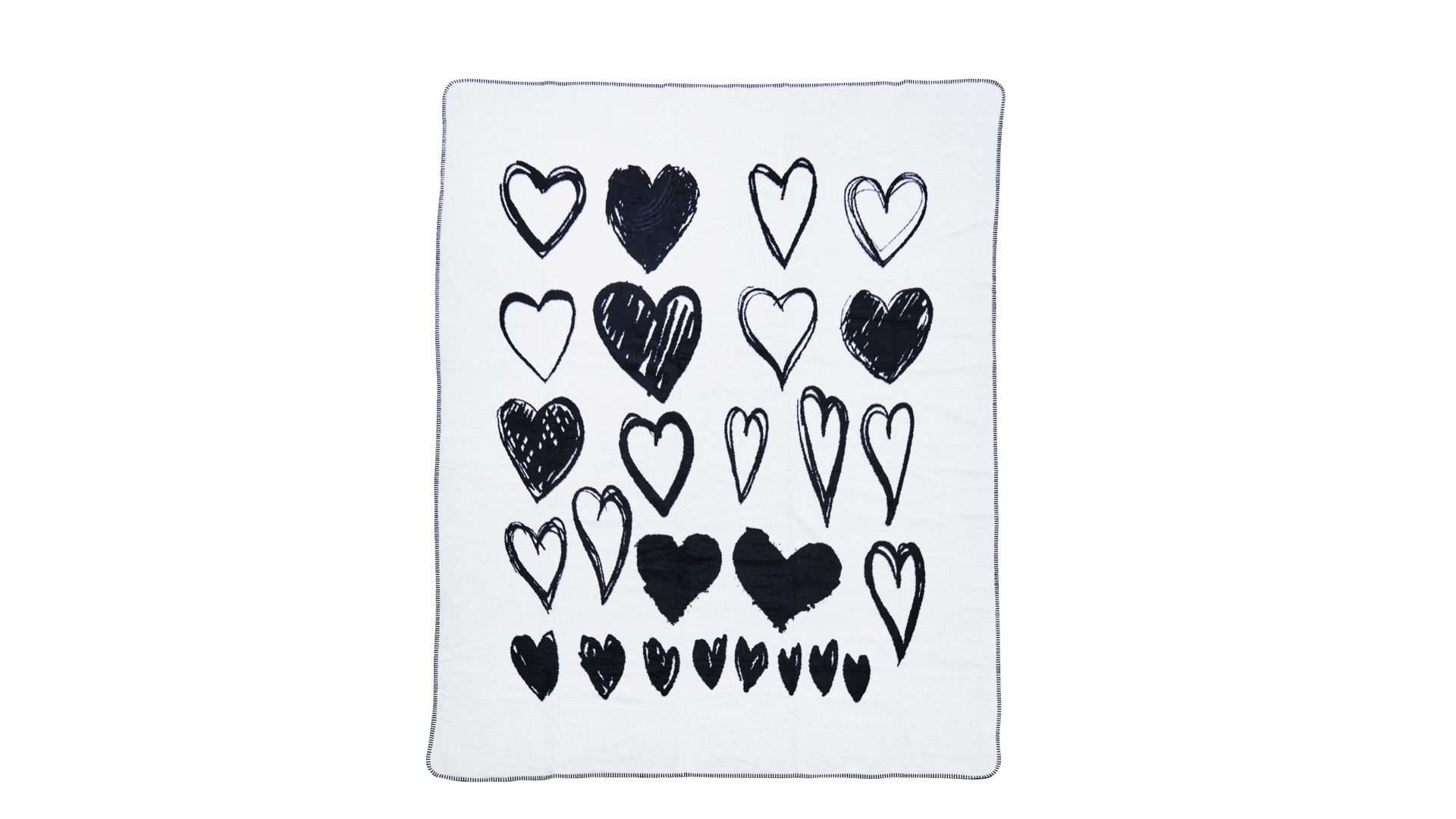 Wohndecke Done.® aus Stoff in Weiß done.® Wohndecke Blanket Grace Herzmuster – ca. 150 x 200 cm