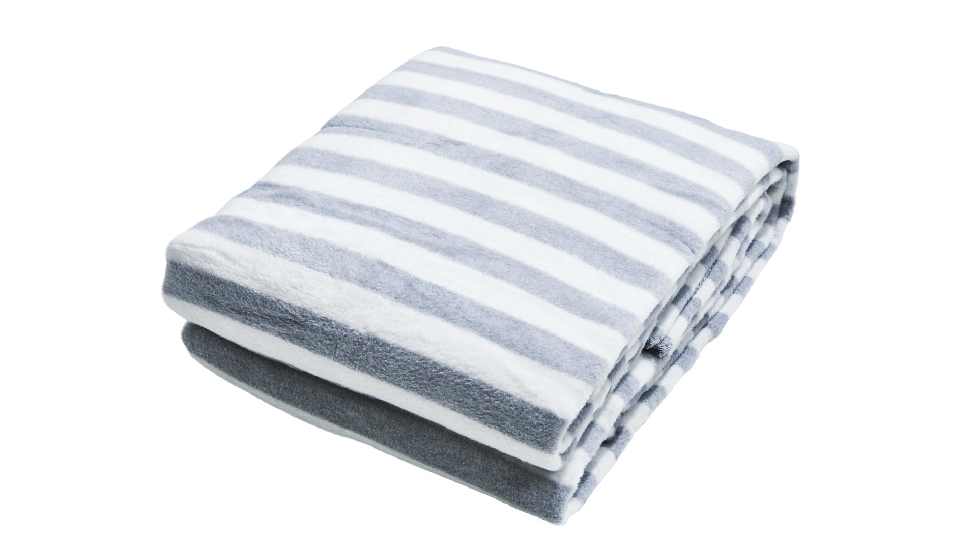 Wohndecke Done by karabel home company aus Stoff in Grau done Wohndecke Blanket Stripes Silber & Weiß – ca. 150 x 200 cm