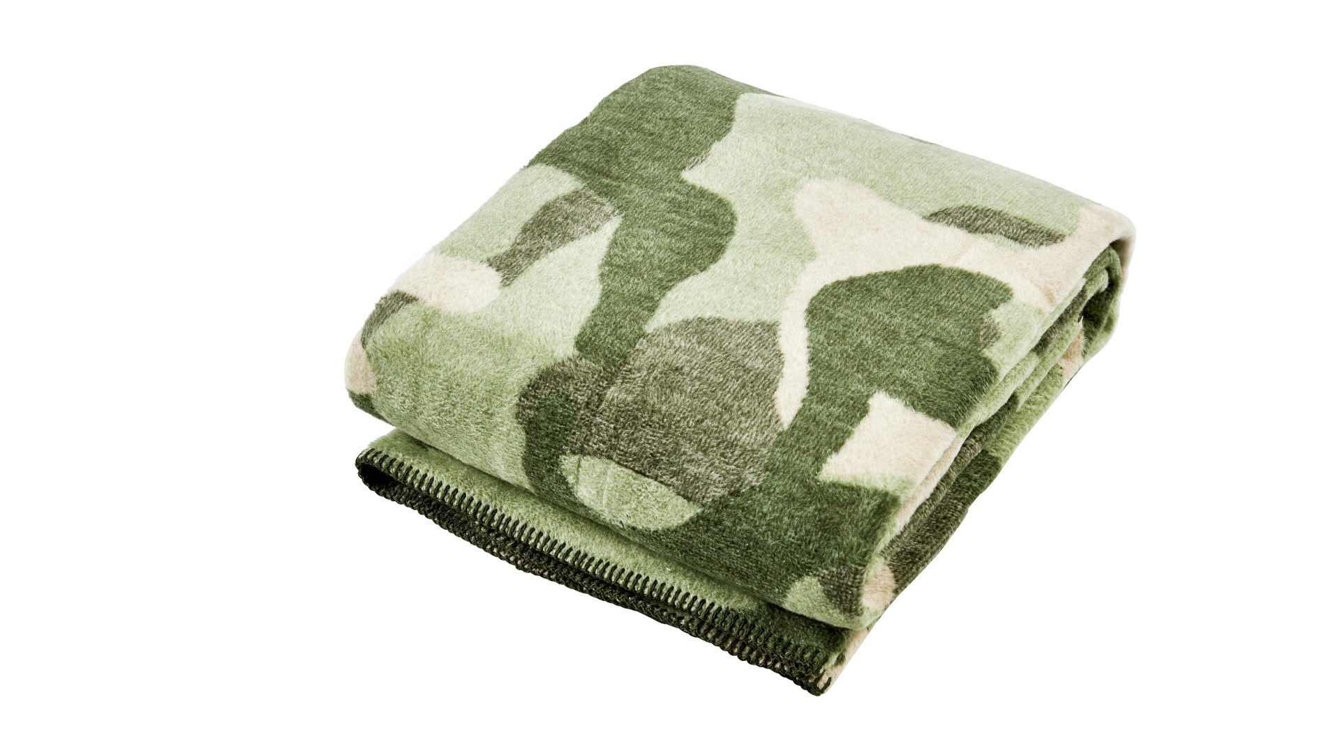 Wohndecke Done® by karabel home company aus Stoff in Grün Done Wohndecke Blanket Camouflage khakifarbenes Camouflagemuster – ca. 150 x 200 cm