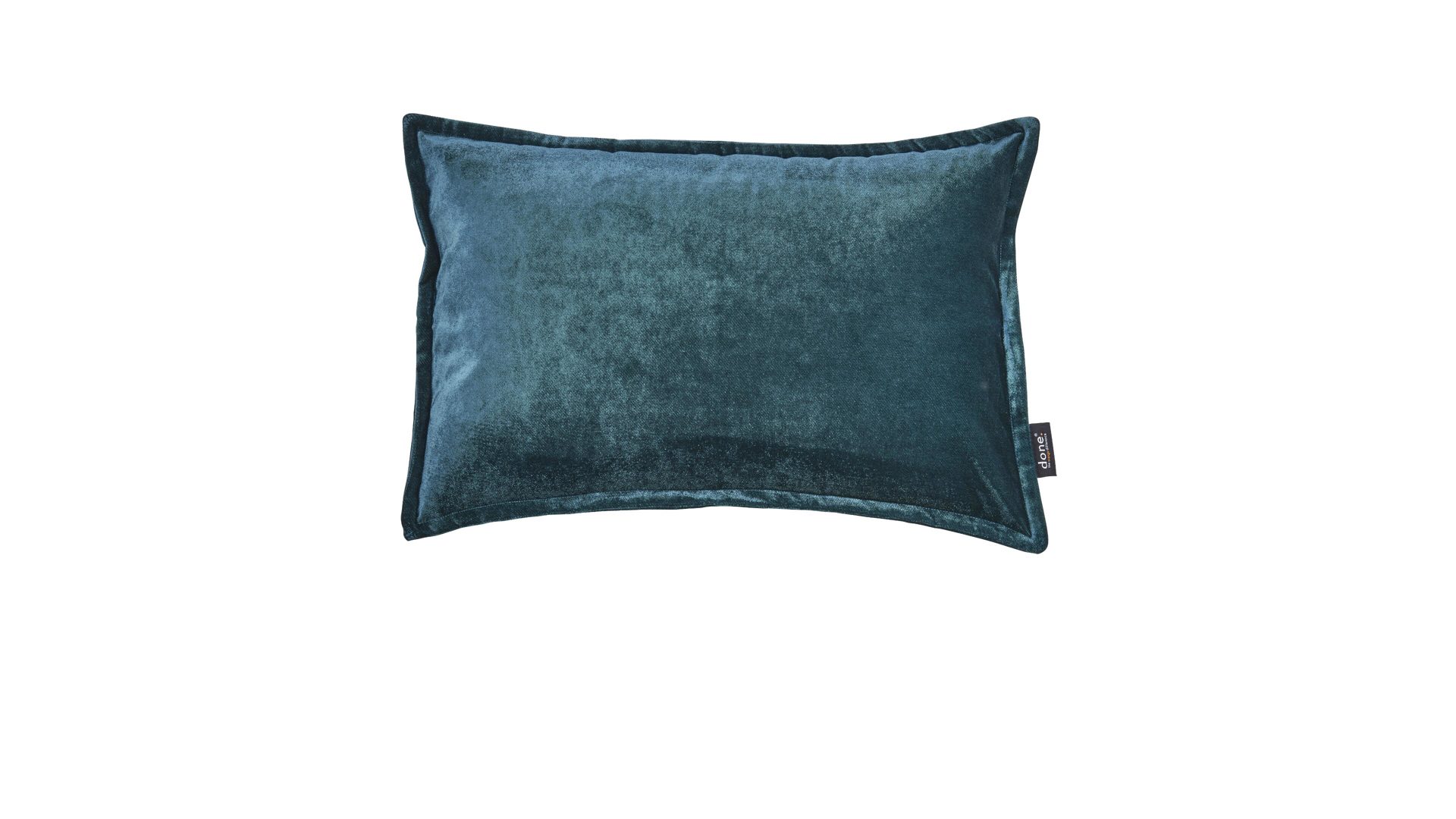 Kissenbezug /-hülle Done® by karabel home company aus Stoff in Grün DONE® Kissenhülle Cushion Glam petrolfarbener Samt – ca. 40 x 60 cm