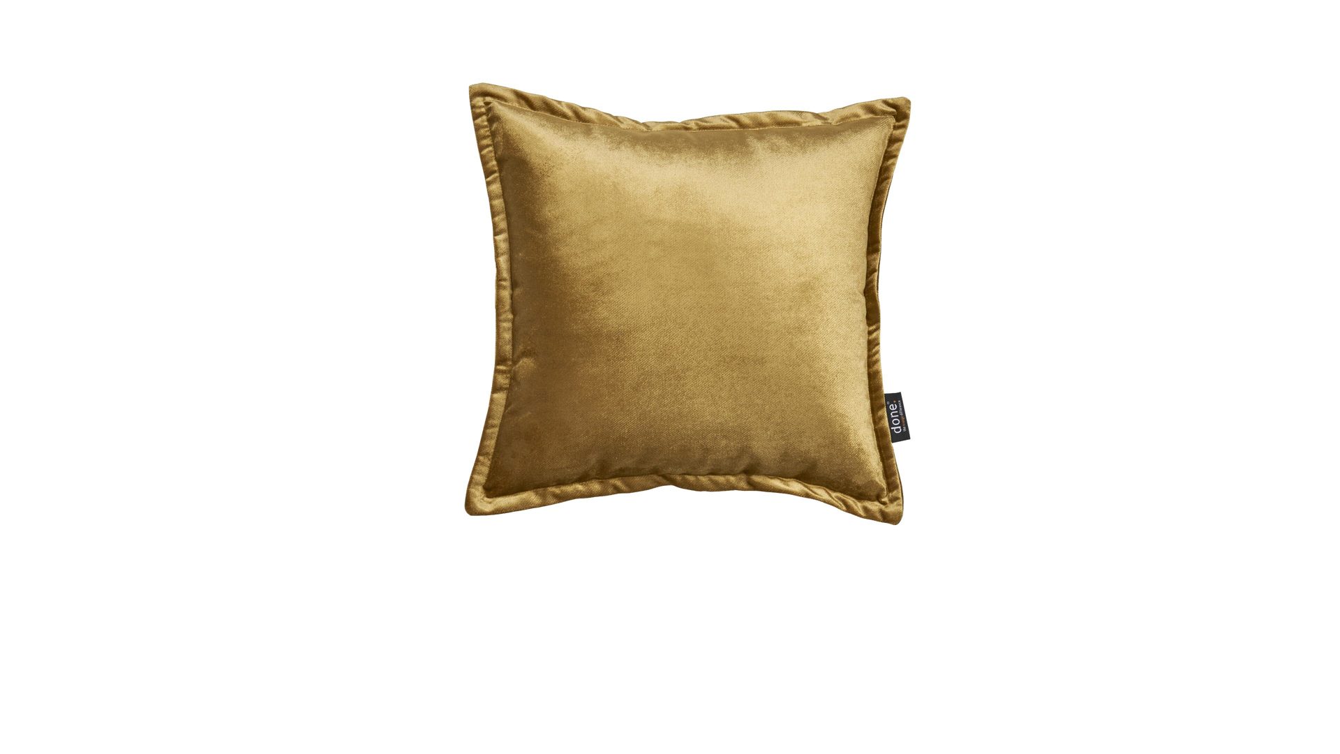 Kissenbezug /-hülle Done® by karabel home company aus Stoff in Gelb DONE® Kissenhülle Cushion Glam goldfarbener Samt – ca. 45 x 45 cm