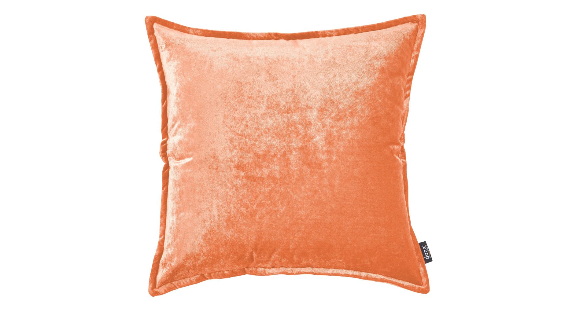 Kissenbezug /-hülle Done® by karabel home company aus Stoff in Orange DONE® Kissenhülle Cushion Glam korallenfarbener Samt – ca. 65 x 65 cm