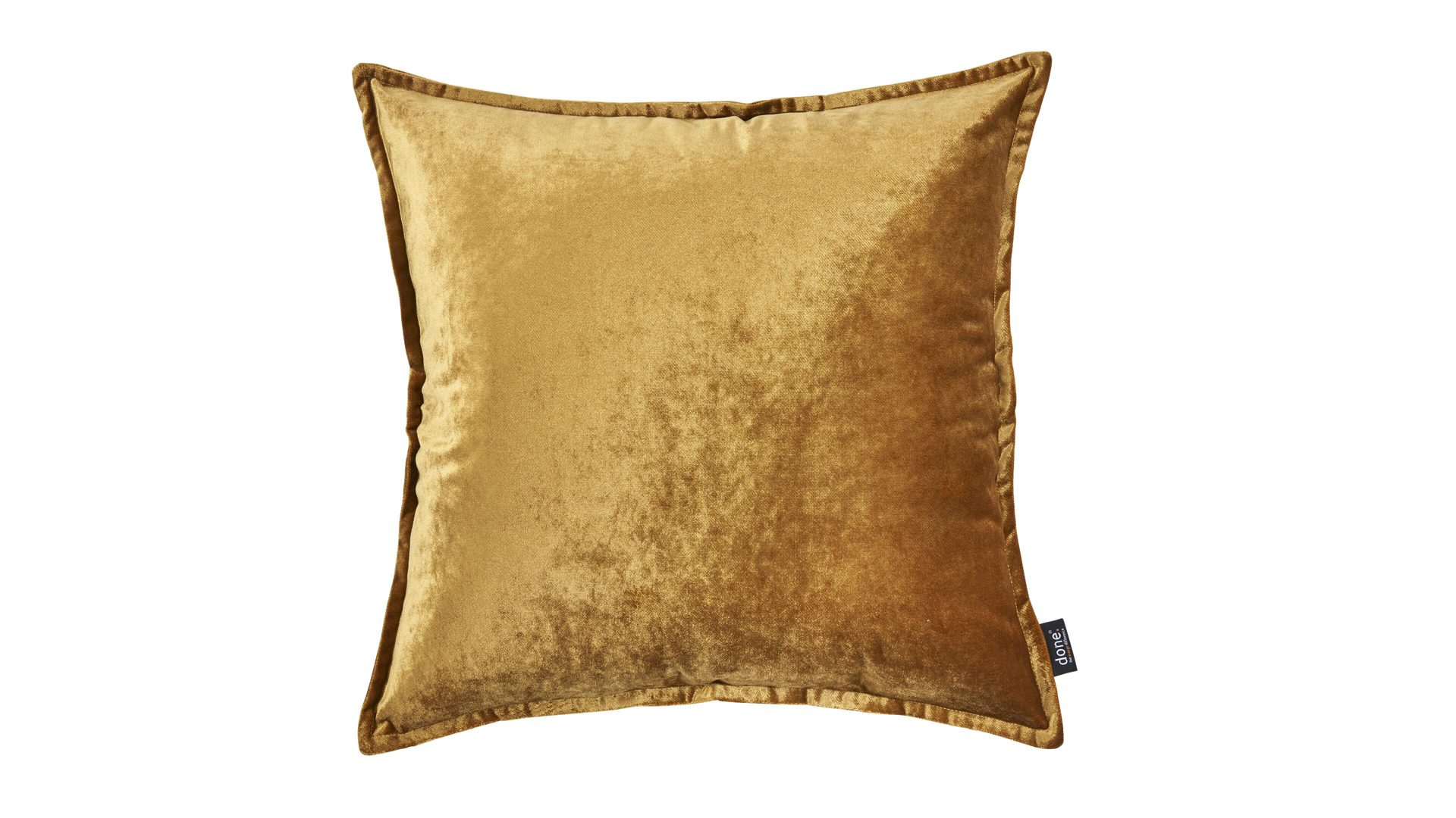 Kissenbezug /-hülle Done.® be different aus Stoff in Gelb DONE.® Kissenhülle Cushion Glam goldfarbener Samt – ca. 65 x 65 cm