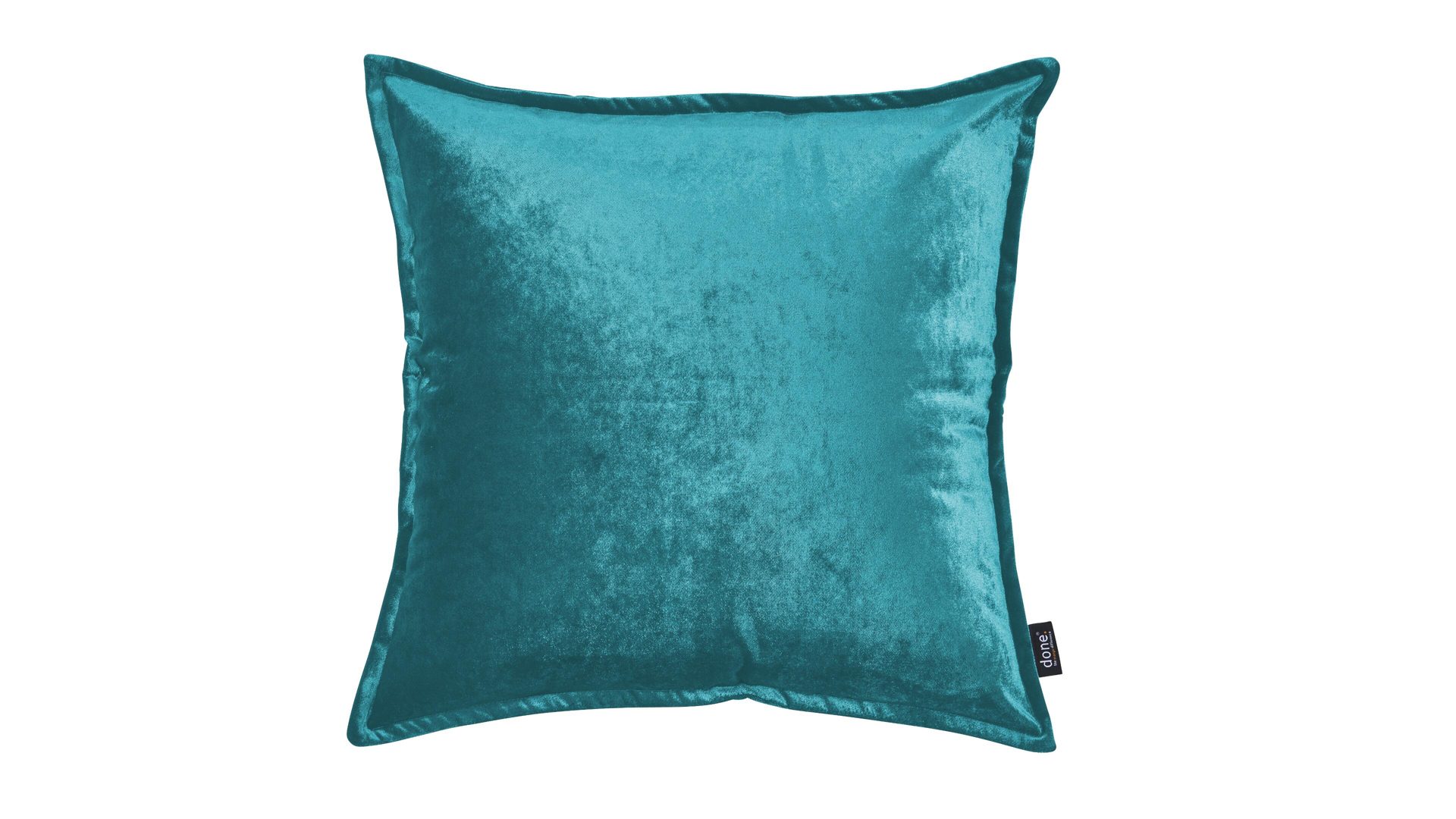 Kissenbezug /-hülle Done® by karabel home company aus Stoff in Blau DONE® Kissenhülle Cushion Glam aquafarbener Samt - ca. 65 x 65 cm