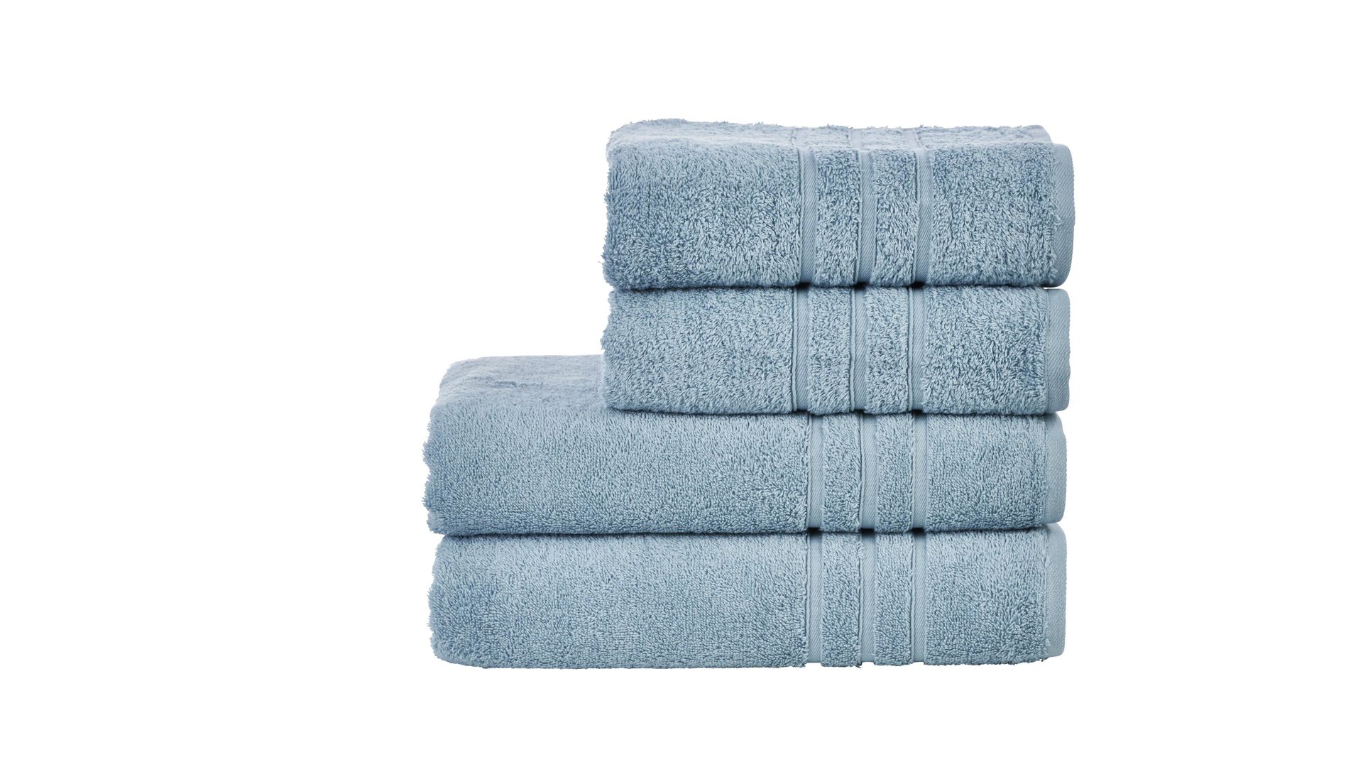Handtuch-Set Done.® be different aus Stoff in Blau DONE.® Handtuch-Set Daily Uni oceanfarbene Baumwolle – vierteilig