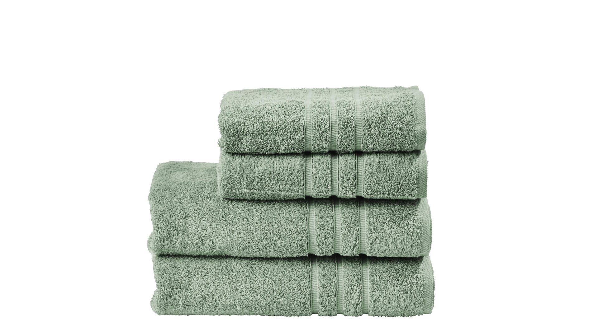 Handtuch-Set Done.® aus Stoff in Grün done.® Handtuch-Set Daily Uni eisberggrüne Baumwolle – vierteilig