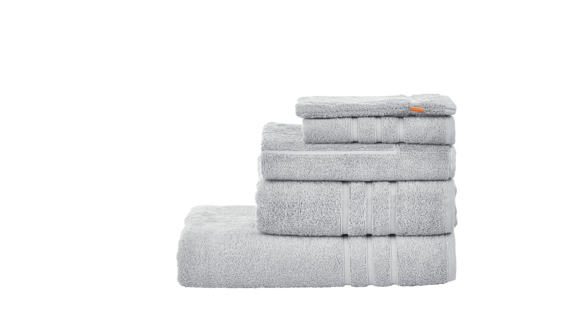 Handtuch-Set Done.® aus Stoff in Hellgrau done.® Handtuch-Set Daily Uni silberfarbene Baumwolle – fünfteilig