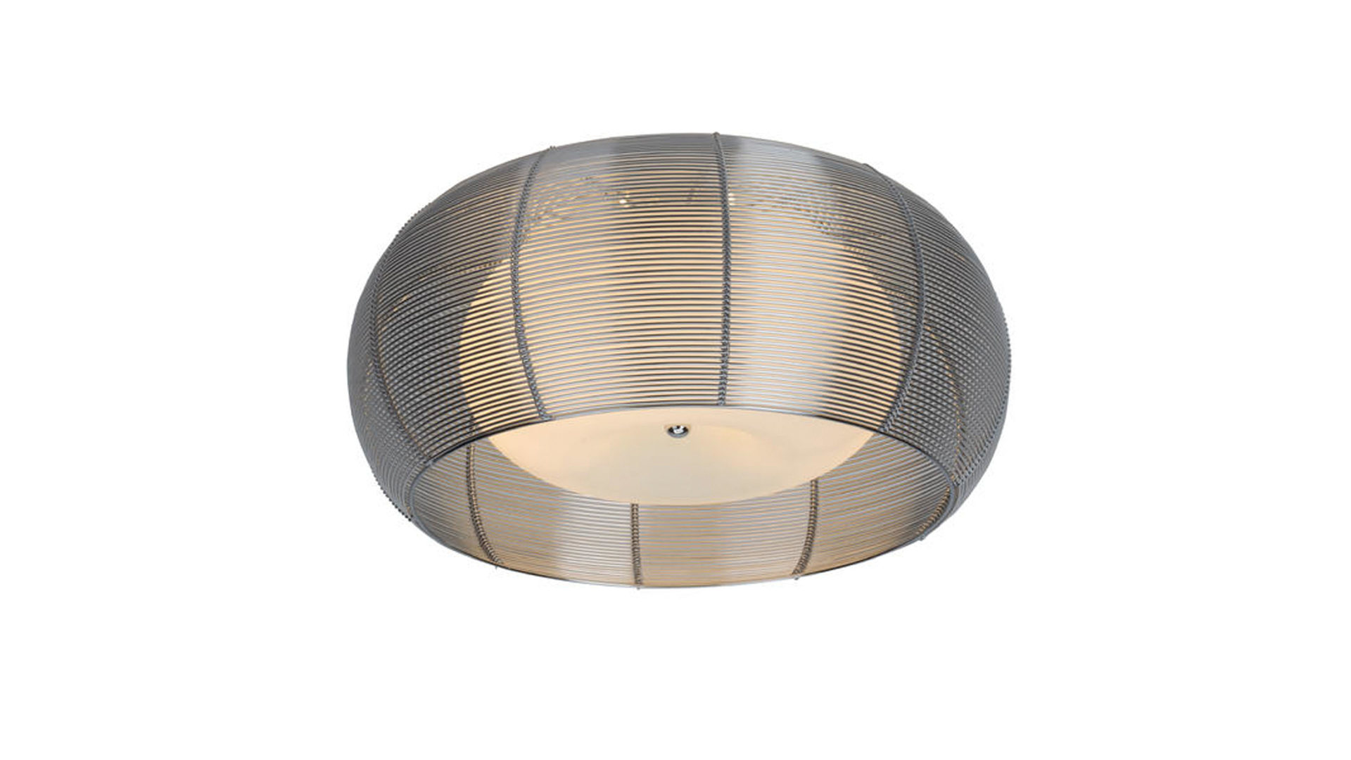Deckenleuchte Brilliant aus Metall in Metallfarben Brilliant Deckenlampe Relax verchromter Stahldraht & Glas – Durchmesser ca. 50 cm