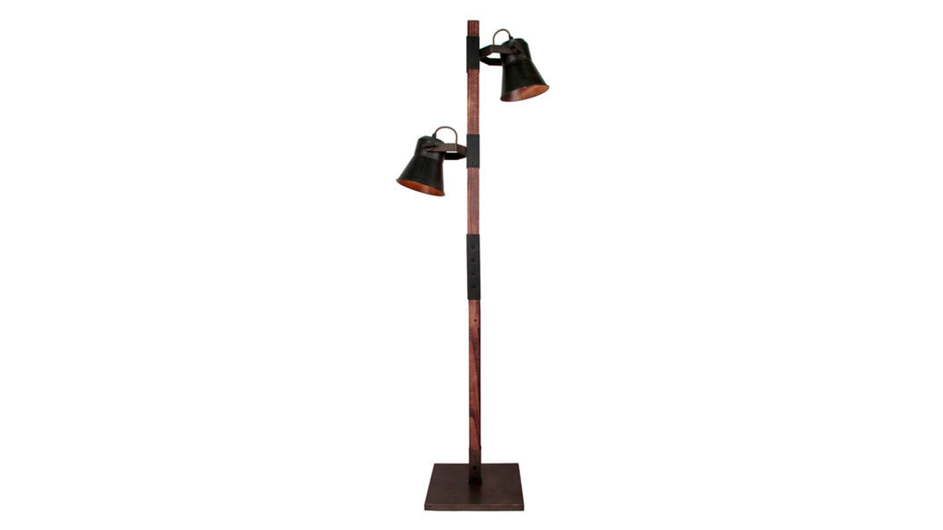 Stehleuchte Brilliant aus Metall in Schwarz Brilliant Stehlampe Plow schwarzer Stahl & Holz – Höhe ca. 154 cm