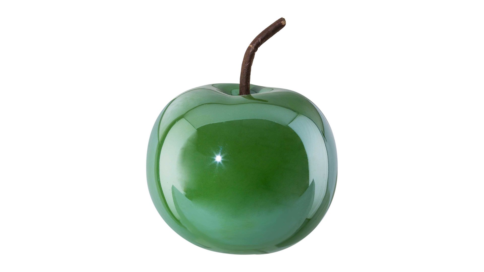 Figur Gasper aus Keramik in Dunkelgrün Keramik-Apfel Glorian jadefarbene Keramik – Durchmesser ca. 8 cm