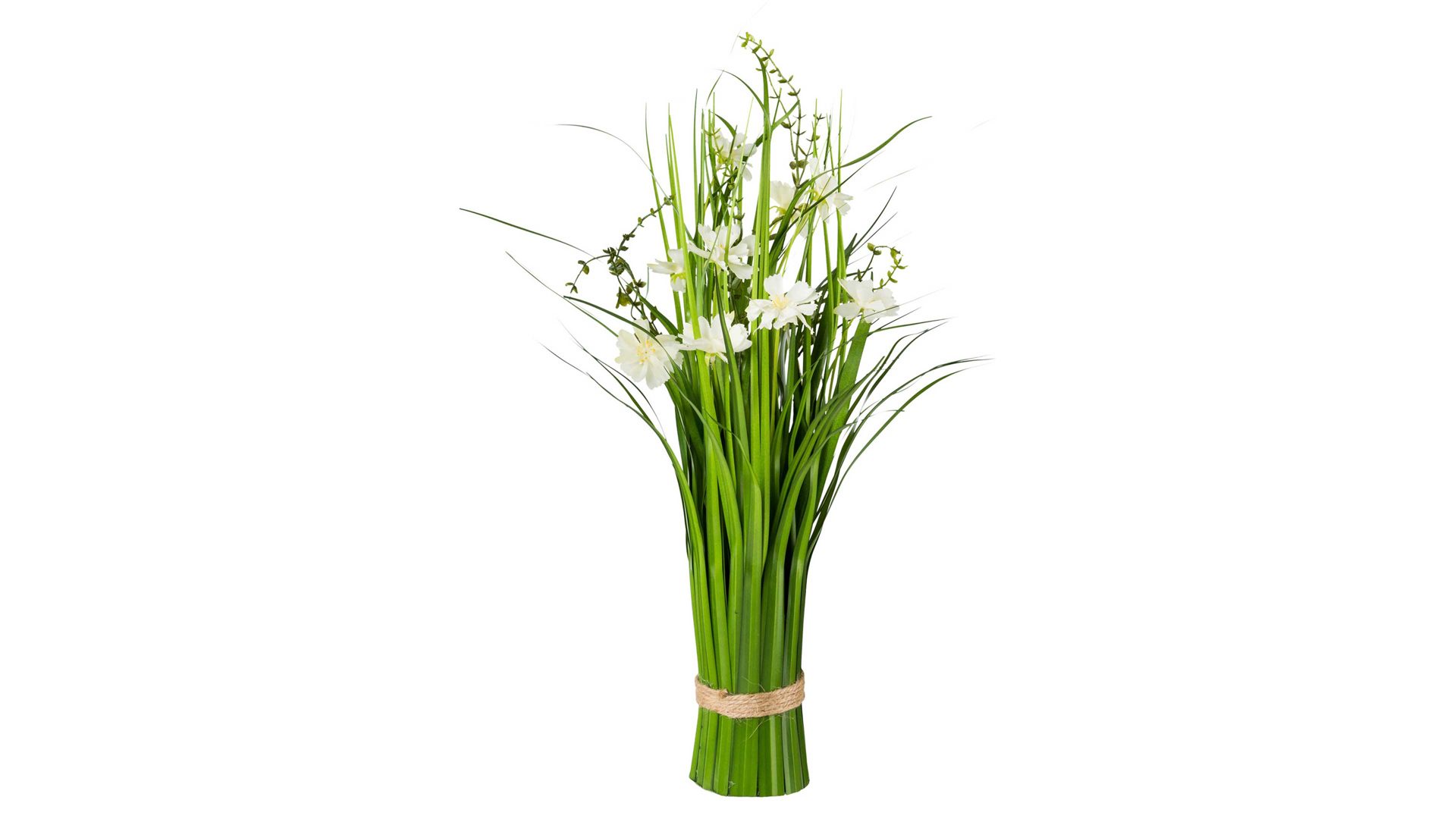 Blume Gasper aus Stoff in Weiß Grasbusch Lars weiße Textil-Cosmeablüten & künstliches Gras – Höhe ca. 67 cm
