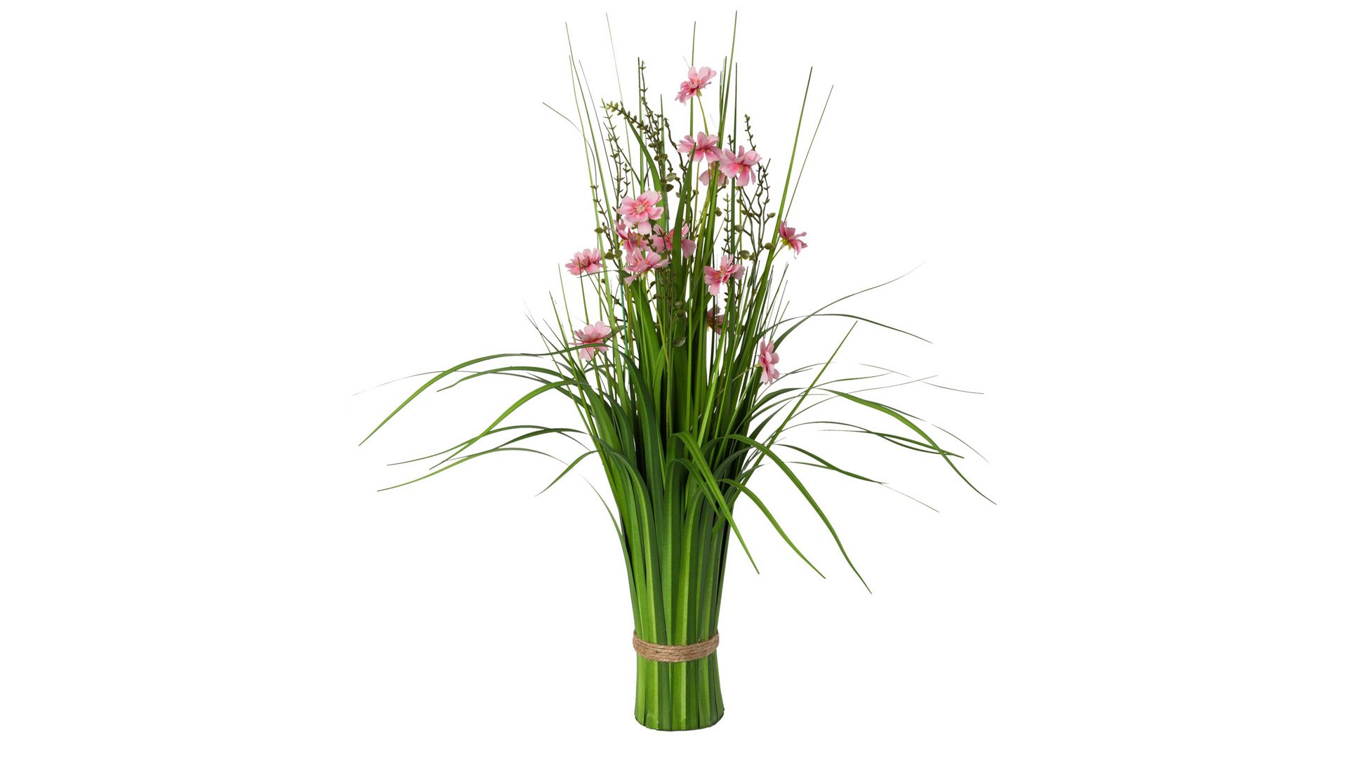 Pflanze Gasper gmbh aus Stoff in Pastellfarben Grasbusch mit Cosmeablüten rosafarbene Textilblüten & Gras – Höhe ca. 67 cm