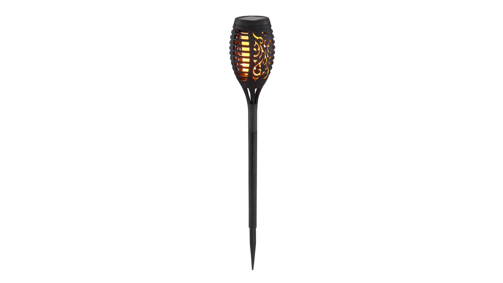 Gartenstecker Globo lighting aus Kunststoff in Schwarz Solarfackel-Set 33536-3 schwarzer Kunststoff – dreiteilig
