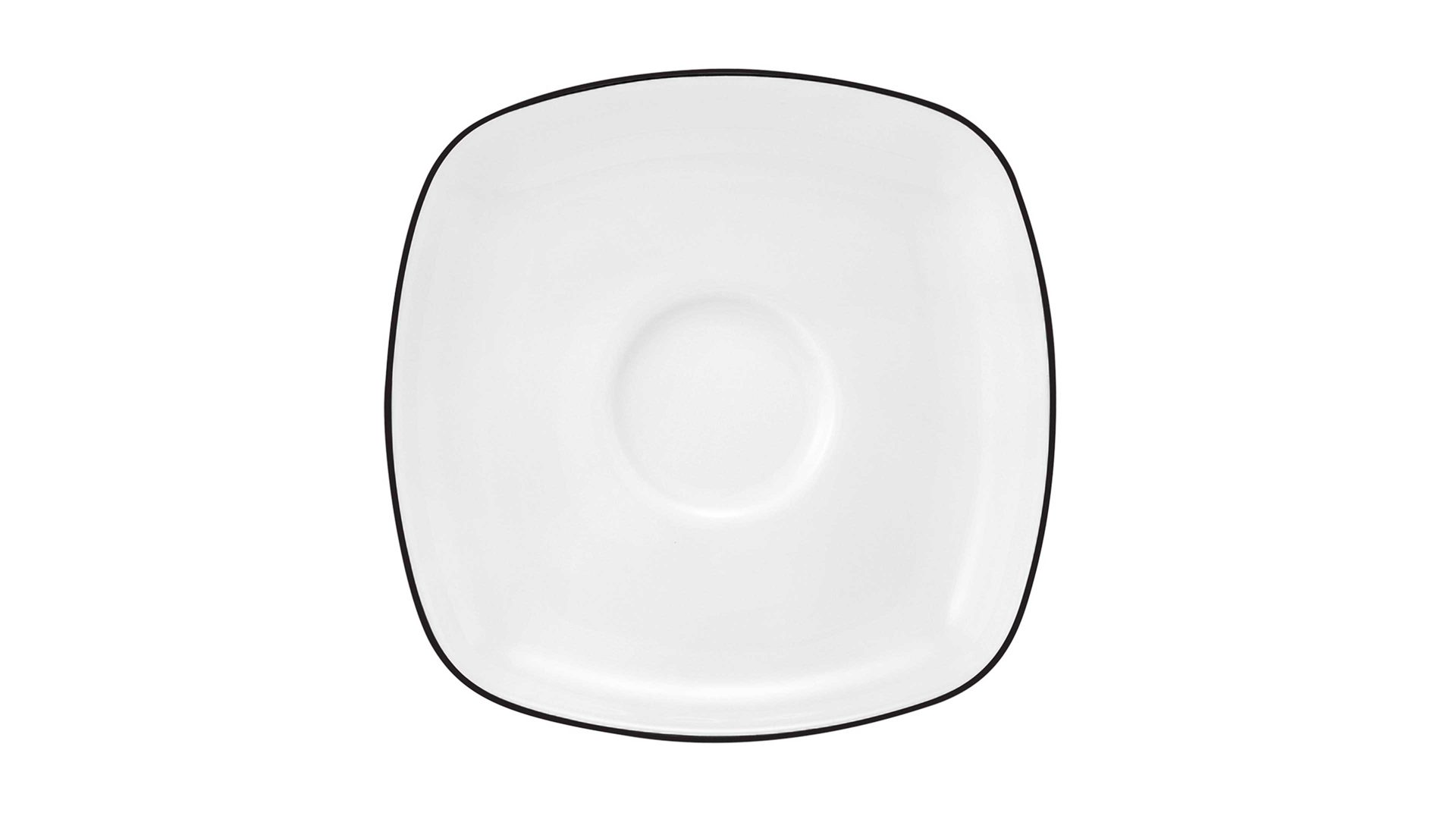 Unterteller Seltmann aus Porzellan in Weiß Seltmann Lido – Teetassen-Unterteller weißes Porzellan – eckig, ca. 16 x 16 cm