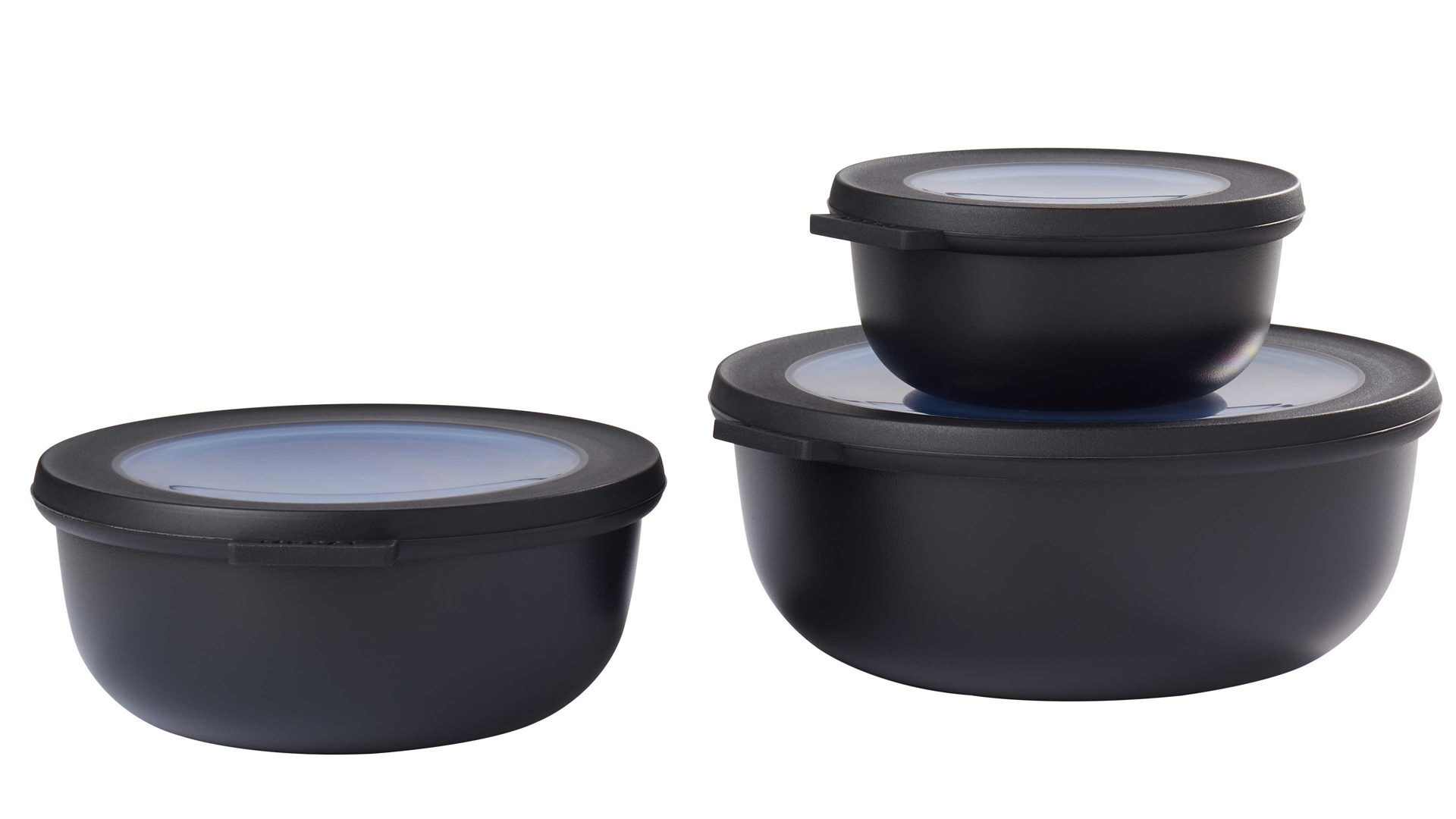Dose Mepal bv aus Kunststoff in Schwarz MEPAL Multischüssel-Set Cirqula schwarzer Kunststoff – dreiteilig, flache Ausführung