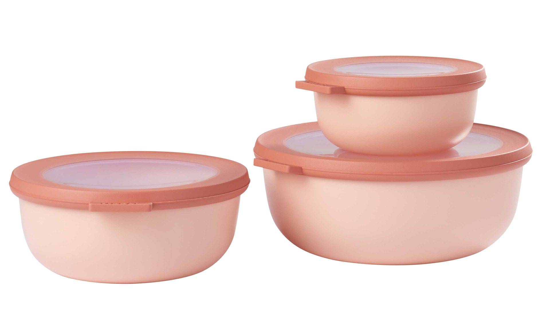 Dose Mepal bv aus Kunststoff in Pink MEPAL Multischüssel-Set Cirqula blassrosa Kunststoff – dreiteilig, flache Ausführung