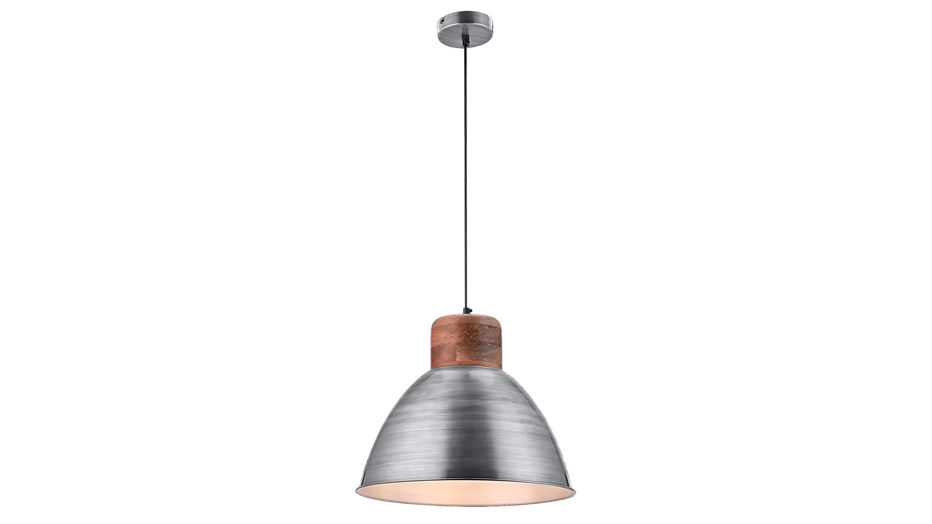 Pendelleuchte Leuchtendirekt aus Metall in Metallfarben LeuchtenDirekt Leuchten Serie Samia - Hängelampe eisenfarbenes Metall - Durchmesser ca. 41 cm