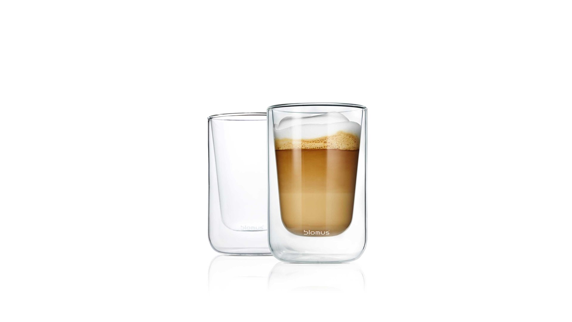 Cappuccinotasse Blomus aus Glas in Transparent blomus Thermoglas-Set Nero Doppelwandglas – zweiteilig, ca. 250 ml