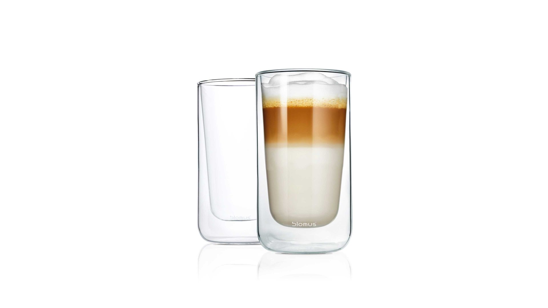 Cappuccinotasse Blomus aus Glas in Transparent blomus Thermoglas-Set Nero Doppelwandglas – zweiteilig, ca. 320 ml