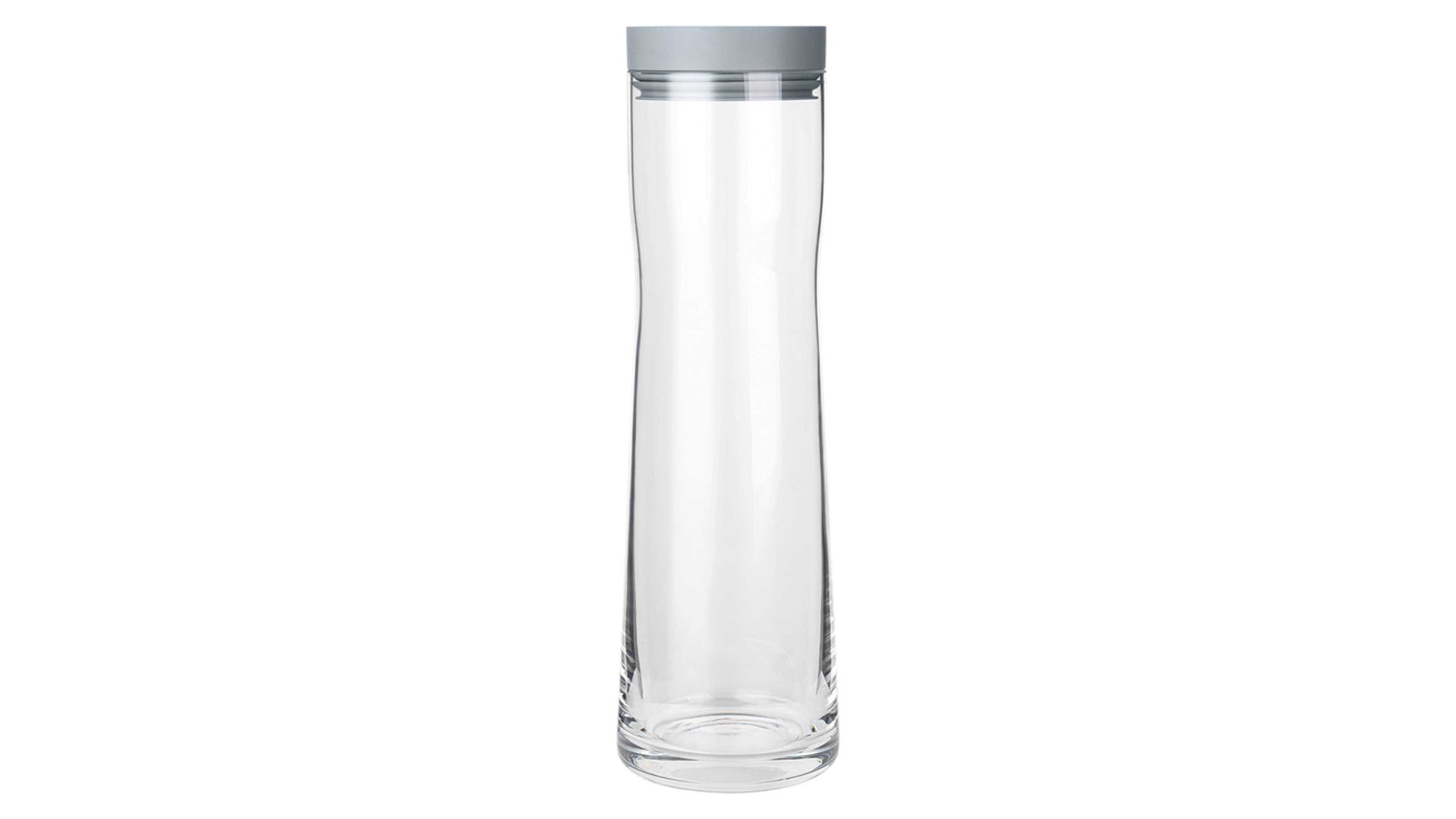 Karaffe Blomus aus Glas in Grau blomus Wasserkaraffe Splash hellgraues Silikon Sharkskin, Edelstahl & Klarglas – ca. 1000 ml