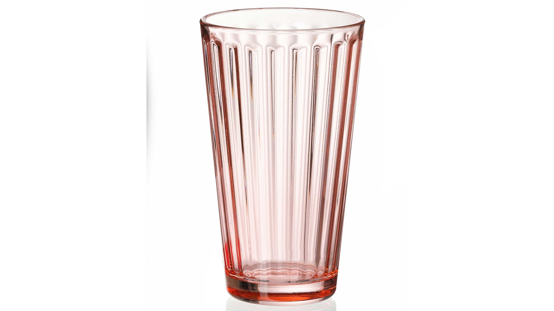 Longdrinkglas Ritzenhoff & breker aus Glas in Pastell Flirt Longdrinkglas Lawe rosefarbenes Riffelglas – ca. 400 ml
