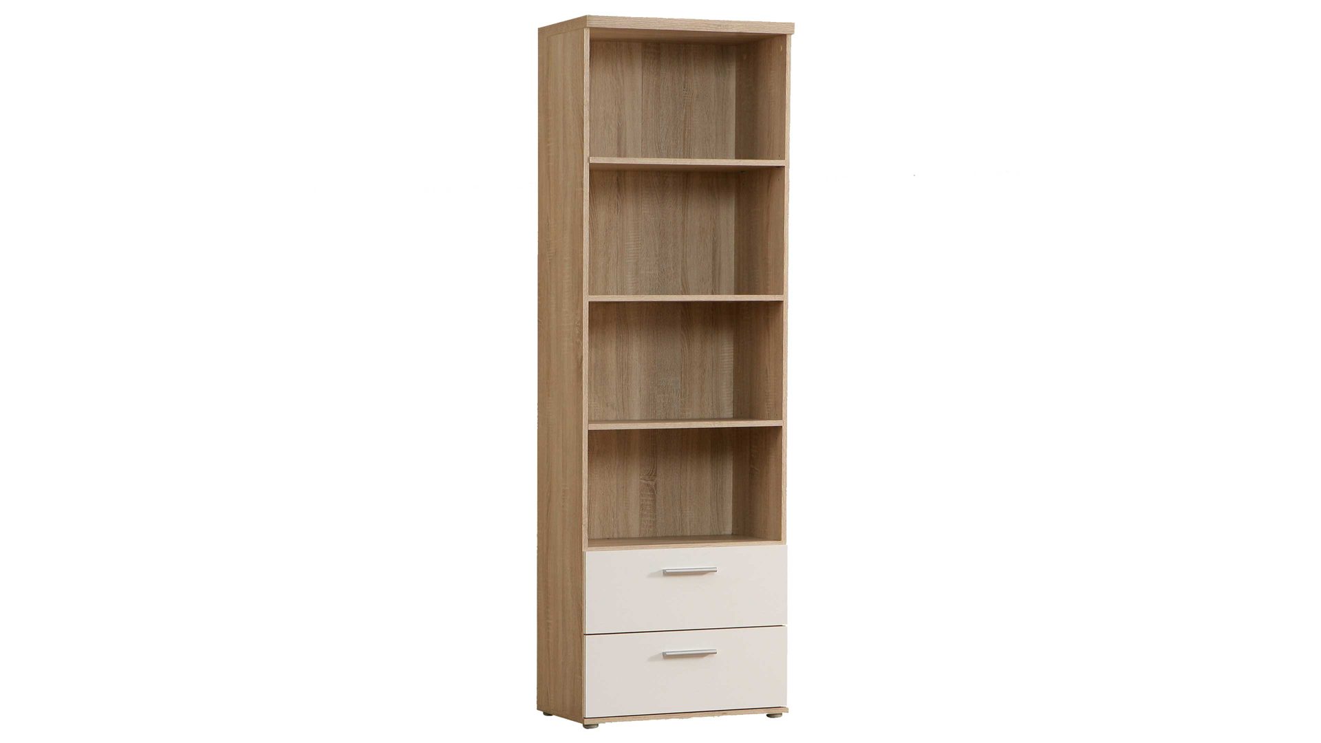 Regal Forte® aus Holz in Holzfarben Regal Winnie mit Schubladen Sonoma Eiche & Weiß – zwei Schubladen