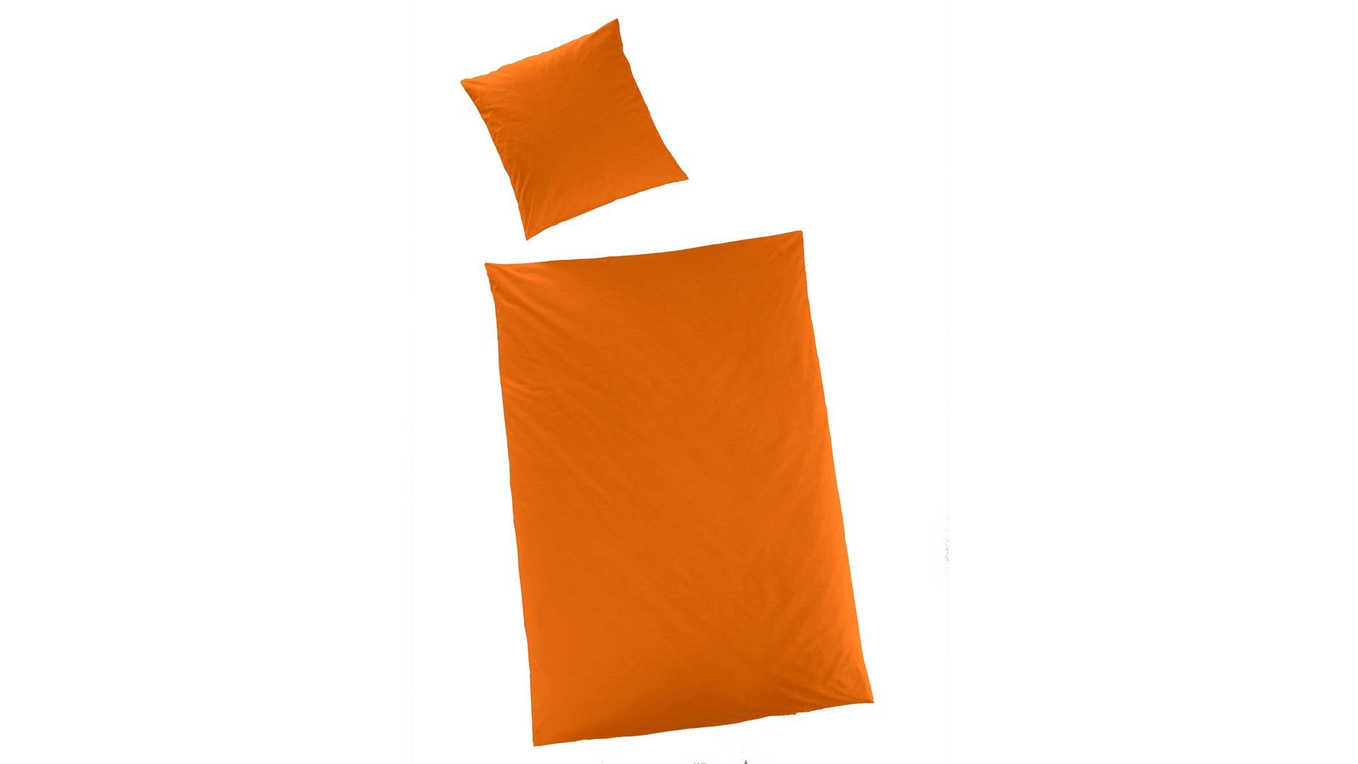 Bettwäsche-Set H.g. hahn haustextilien aus Stoff in Orange HAHN Luxus-Satin-Bettwäsche Sempre orangefarbener Baumwollsatin - zweiteilig, ca. 155 x 200 cm