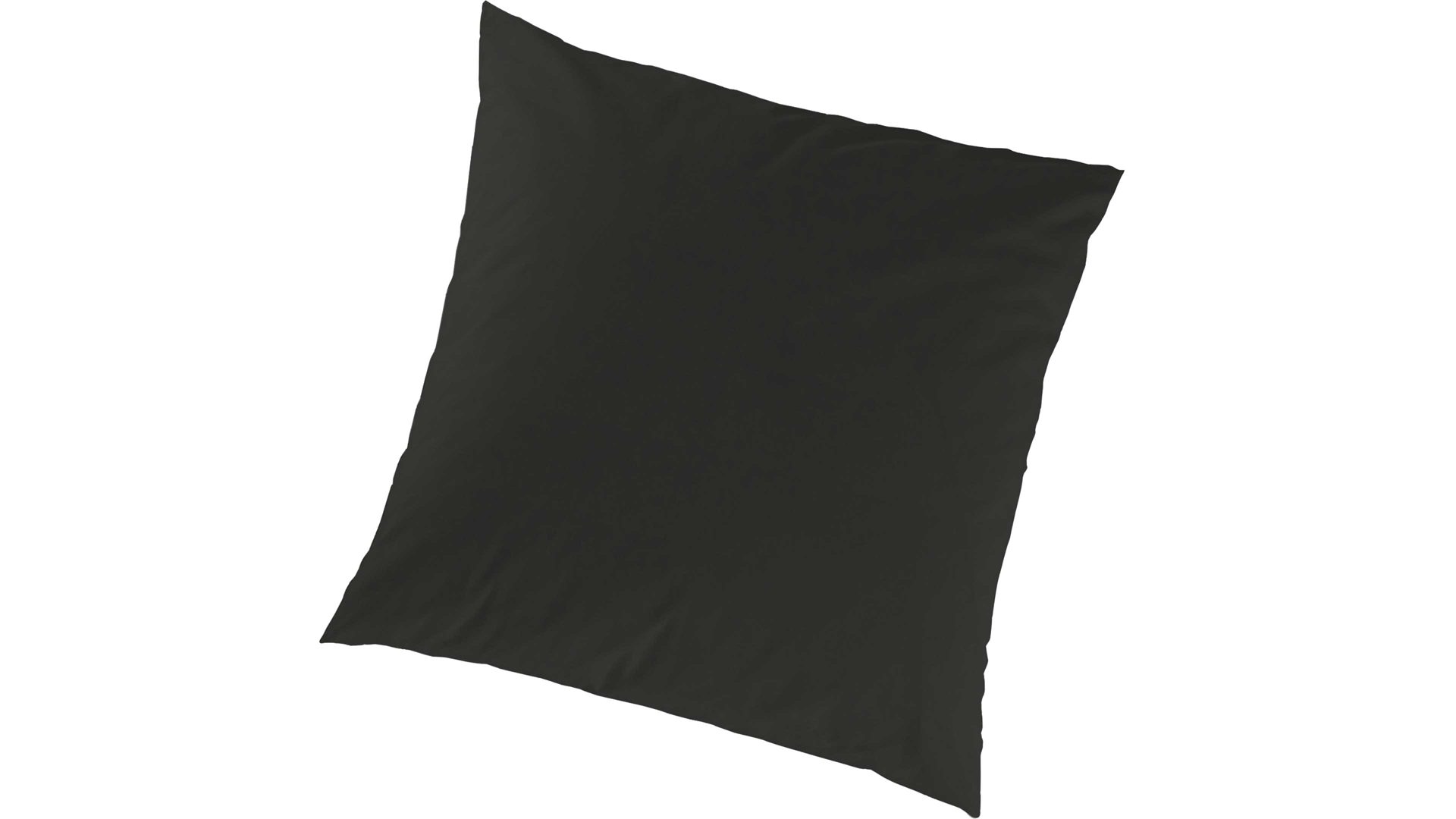 Kissenbezug /-hülle H.g. hahn haustextilien aus Stoff in Schwarz HAHN Luxus-Satin-Kopfkissenbezug Sempre schwarzer Baumwollsatin - ca. 40 x 40 cm