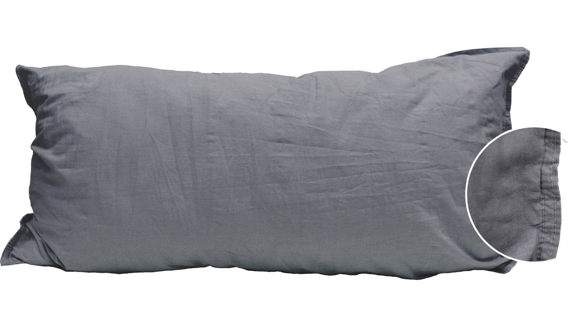 Kissenbezug /-hülle H.g. hahn haustextilien aus Stoff in Anthrazit Kissenbezug Stone Washed anthrazitfarbene Baumwolle – ca. 40 x 80 cm
