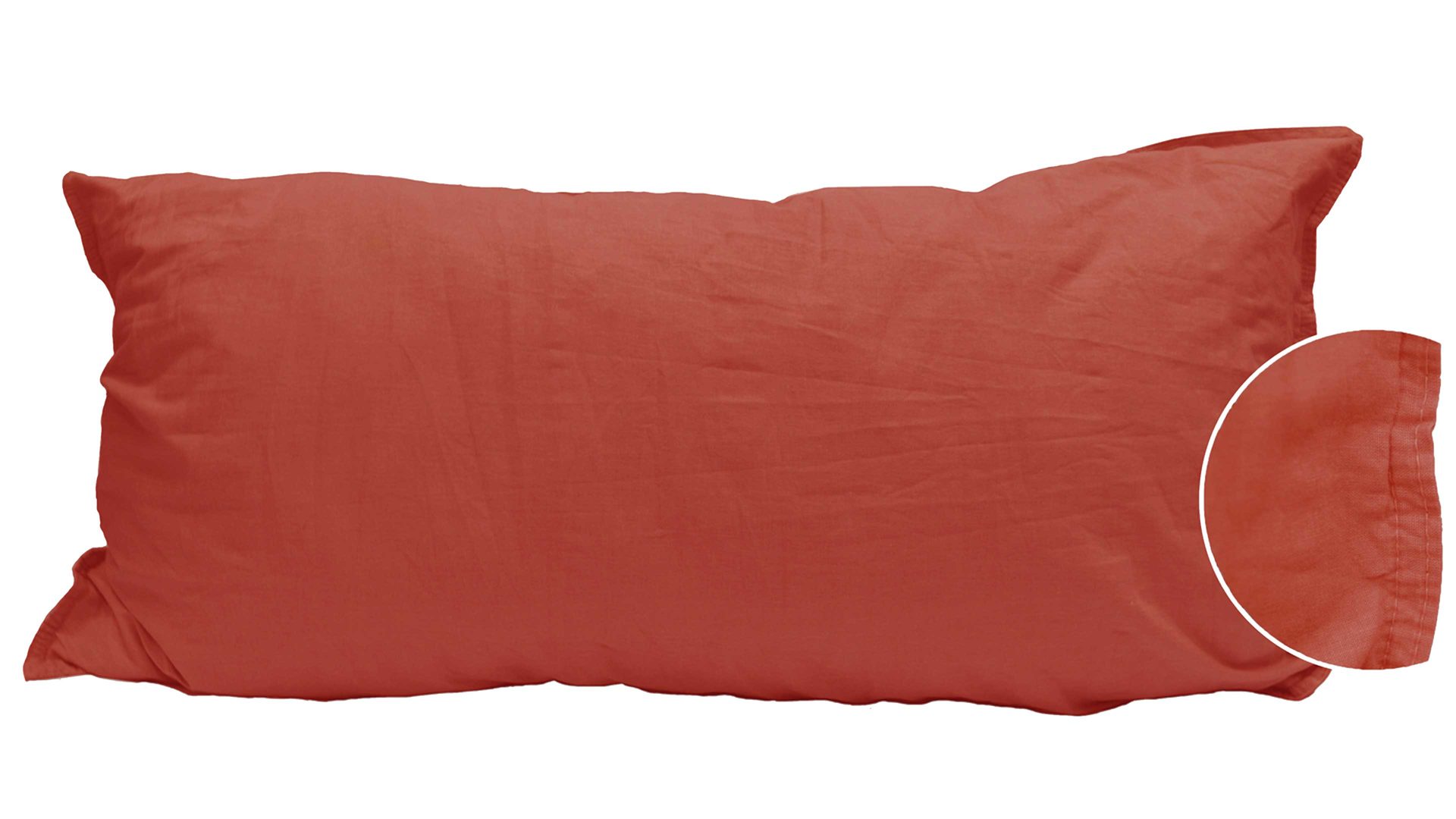 Kissenbezug /-hülle H.g. hahn haustextilien aus Stoff in Orange HAHN Kissenbezug Stone Washed sienafarbene Baumwolle – ca. 40 x 80 cm