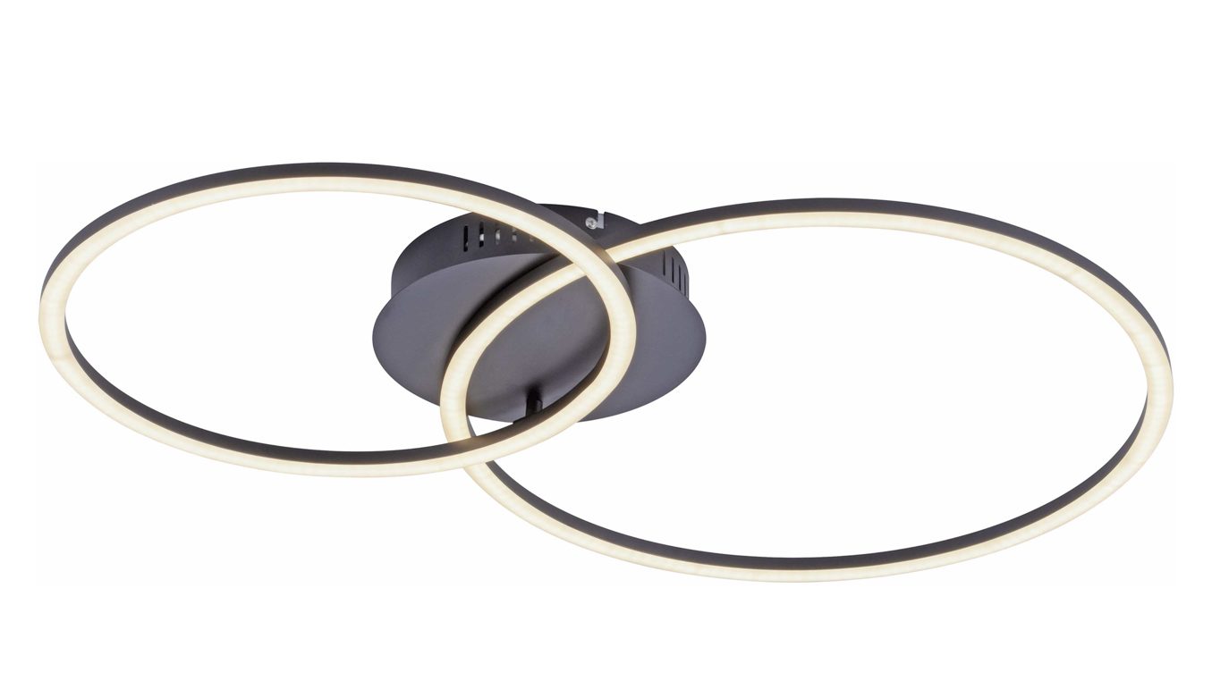 Deckenleuchte Leuchtendirekt aus Metall in Schwarz LeuchtenDirekt LED-Deckenleuchte Ivanka schwarzes Metall - Länge ca. 70 cm