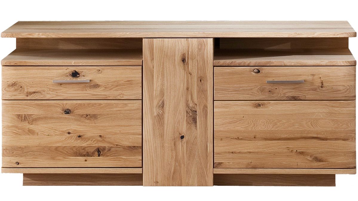 Lowboard Mca direkt aus Holz in Holzfarben Wohnprogramm Santori - Medien-Lowboard Eiche & Asteiche – drei Türen, zwei Fächer, Länge ca. 150 cm